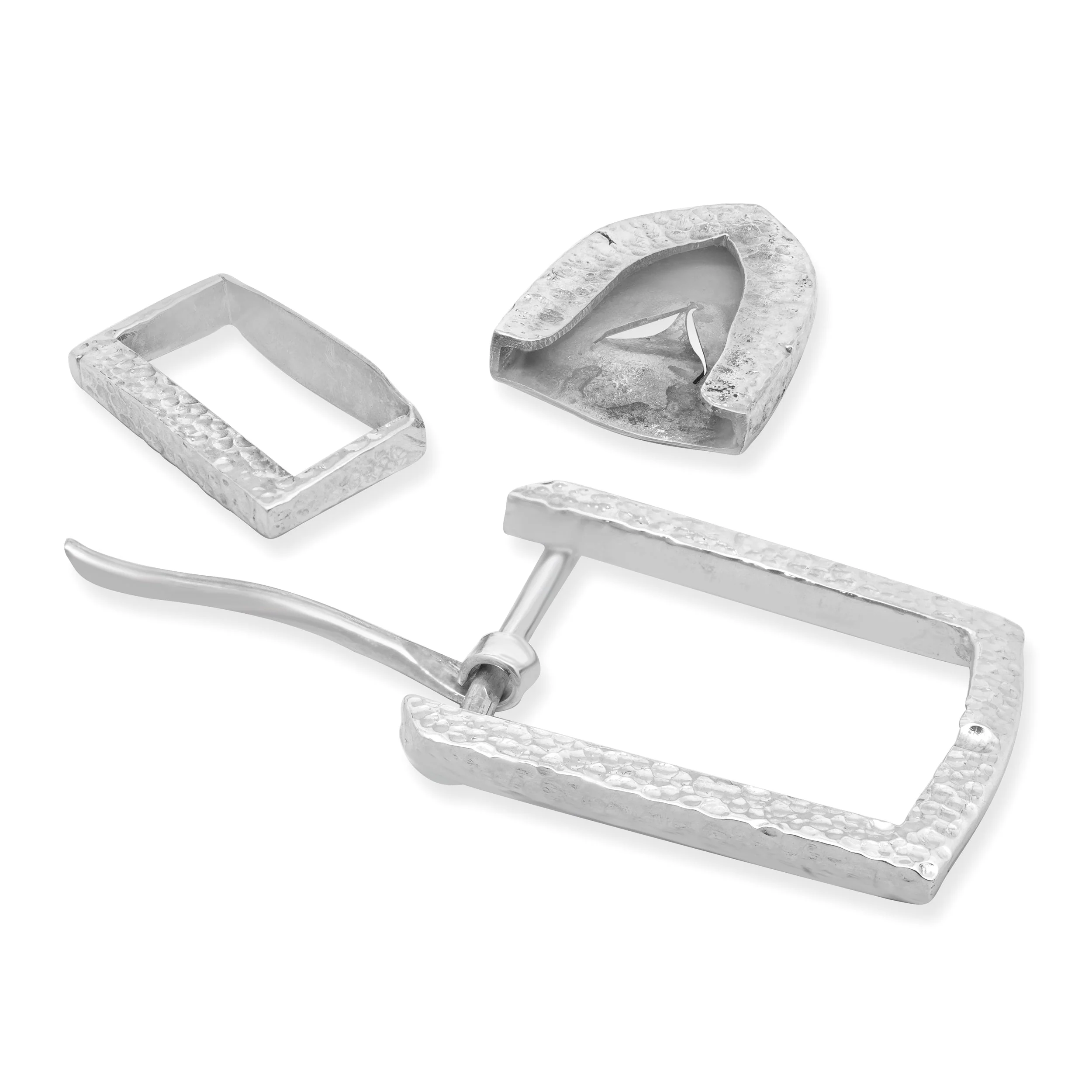 John Allen Woodward Hammered Sterling Silver Belt Set - Image 3