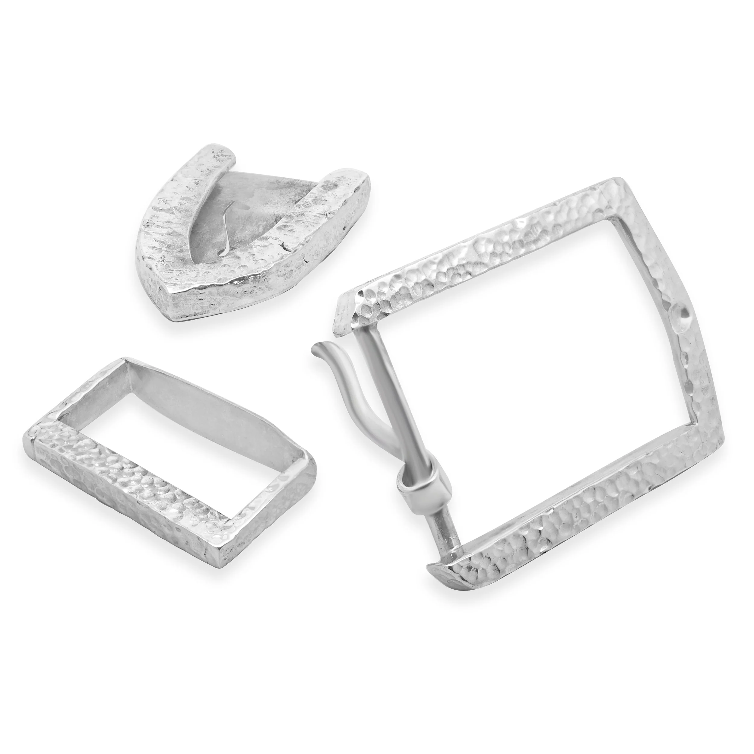 John Allen Woodward Hammered Sterling Silver Belt Set - Image 4