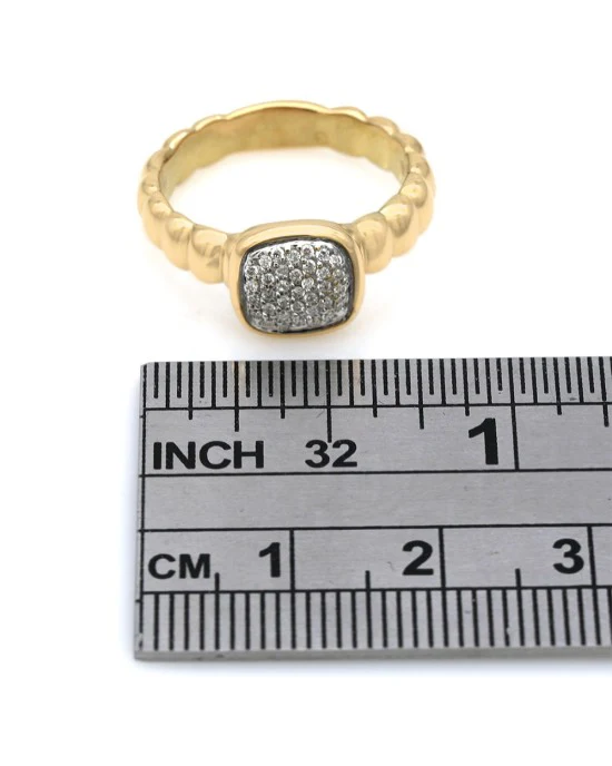 John Hardy Classic Chain Diamond Pave Ring - Image 3