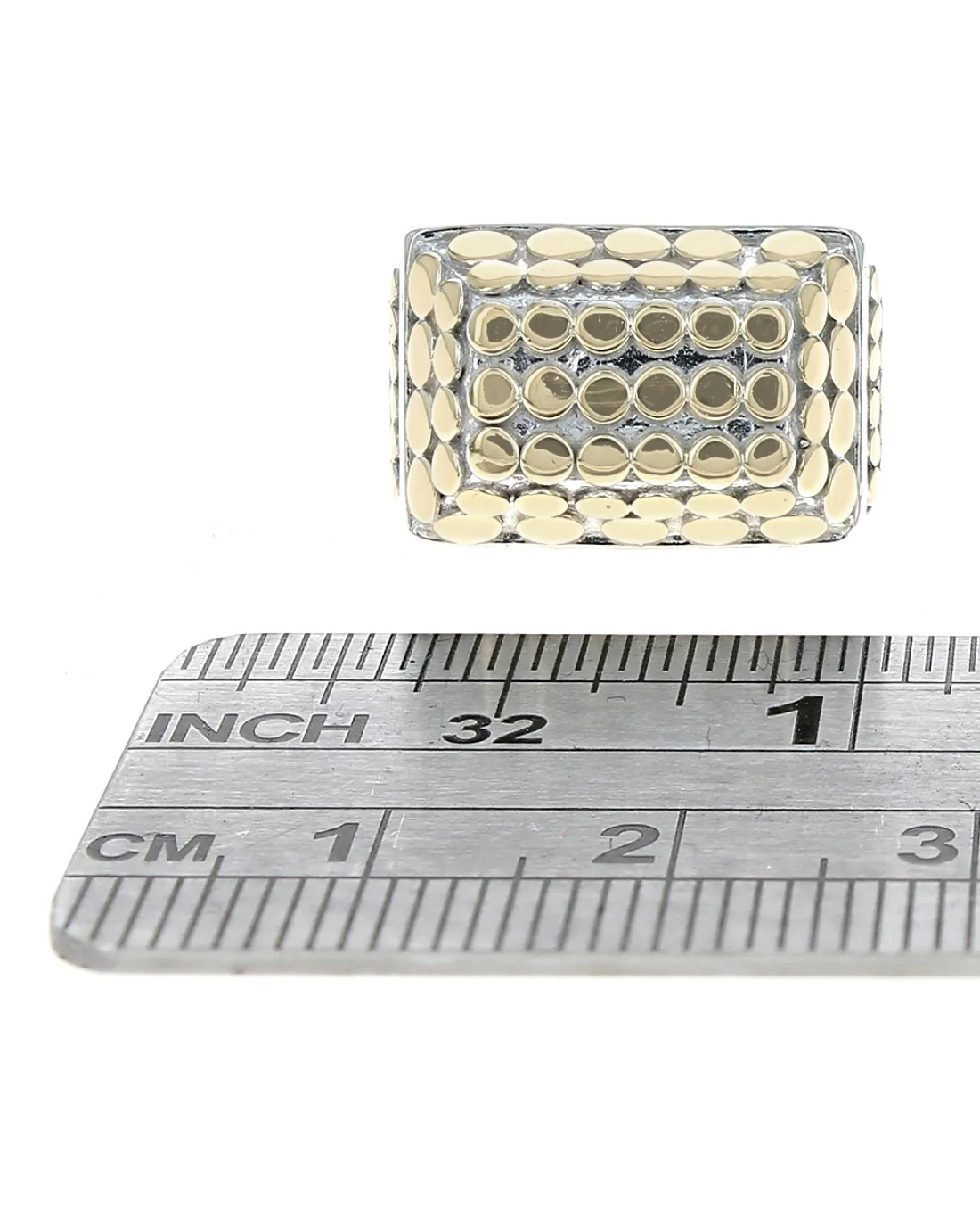 John Hardy Dots Rectangular Top Dome Ring - Image 3