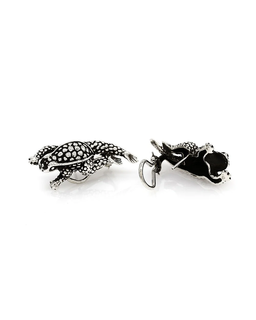 Kieselstein Cord Horny Toad Earrings in Silver - Image 2