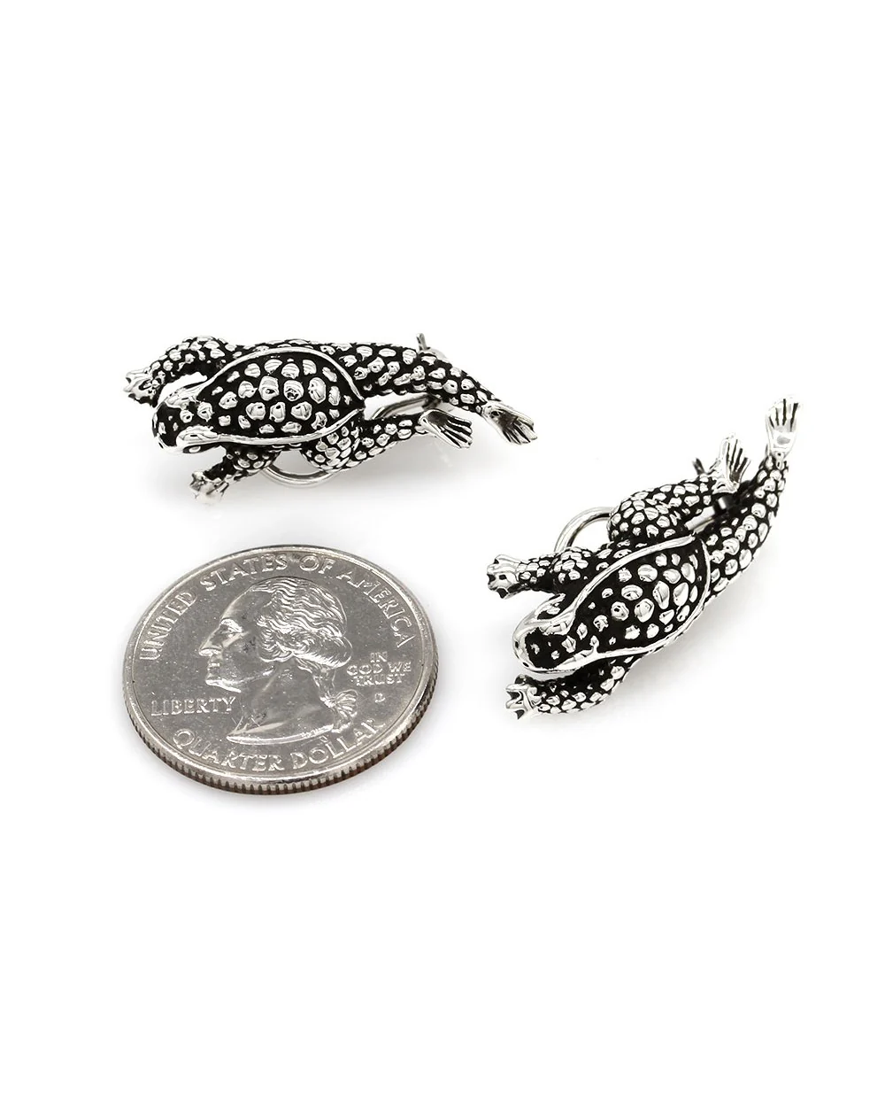 Kieselstein Cord Horny Toad Earrings in Silver - Image 3