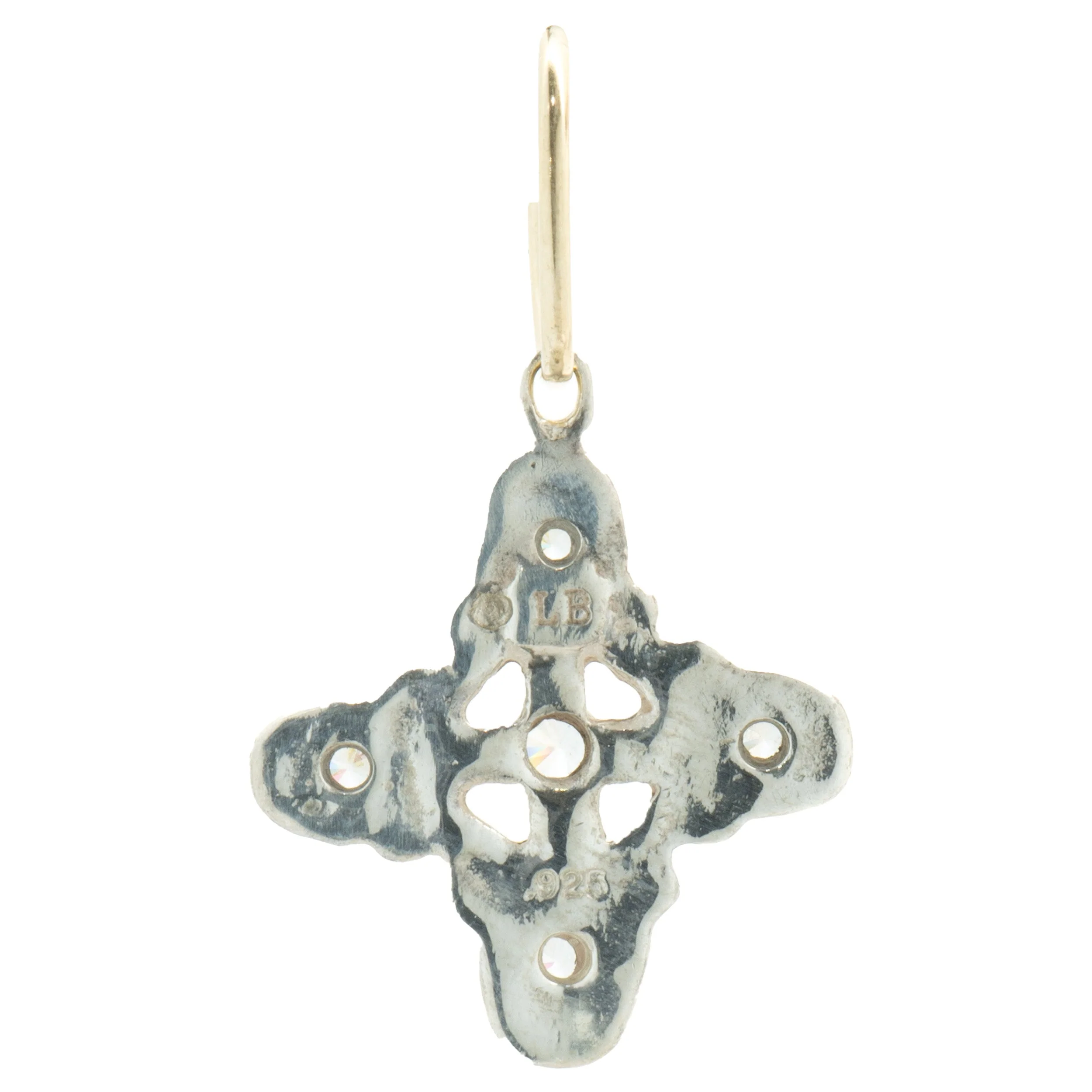 Lee Brevard Sterling Silver Five Stone Signature Cross Charm - Image 2