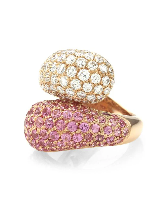 Leo Pizzo Pink Sapphire and Diamond Ring in Gold - Image 3