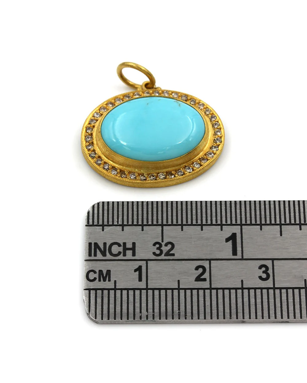 Lika Behar Turquoise and Diamond Pendant in Silver and Gold - Image 3