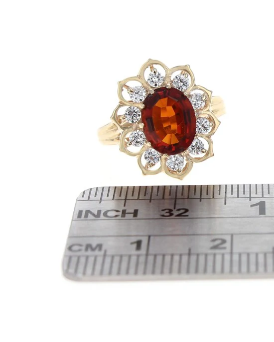 Madeira Citrine and Diamond Halo Ring - Image 3