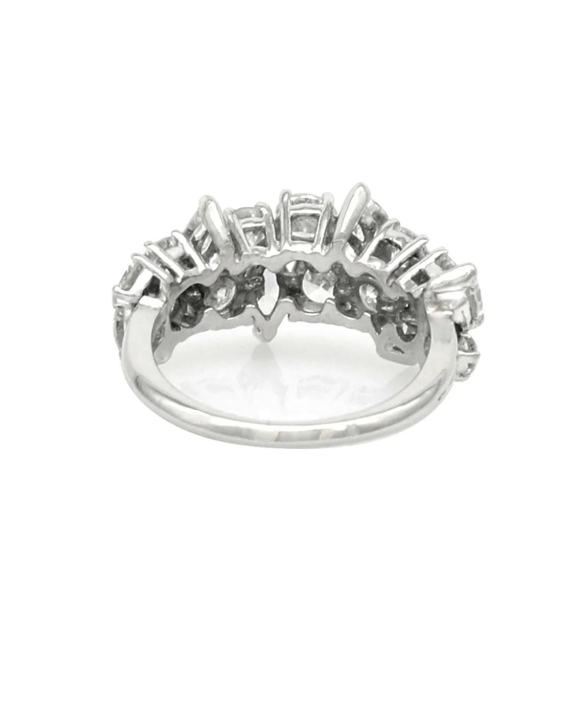 Marquise and Round Diamond 2 Row Ring - Image 3
