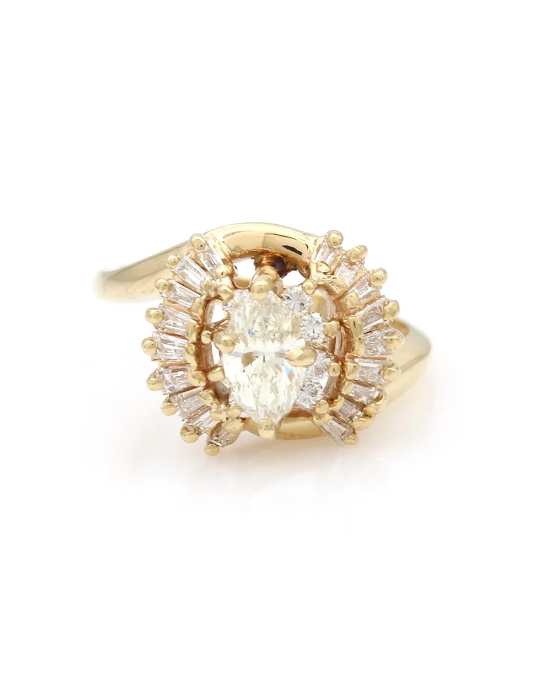 Marquise, Baguette and Round Diamond Fashion Ring - Image 2