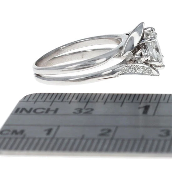 14K White Gold Marquise Diamond Engagement Ring - Image 3
