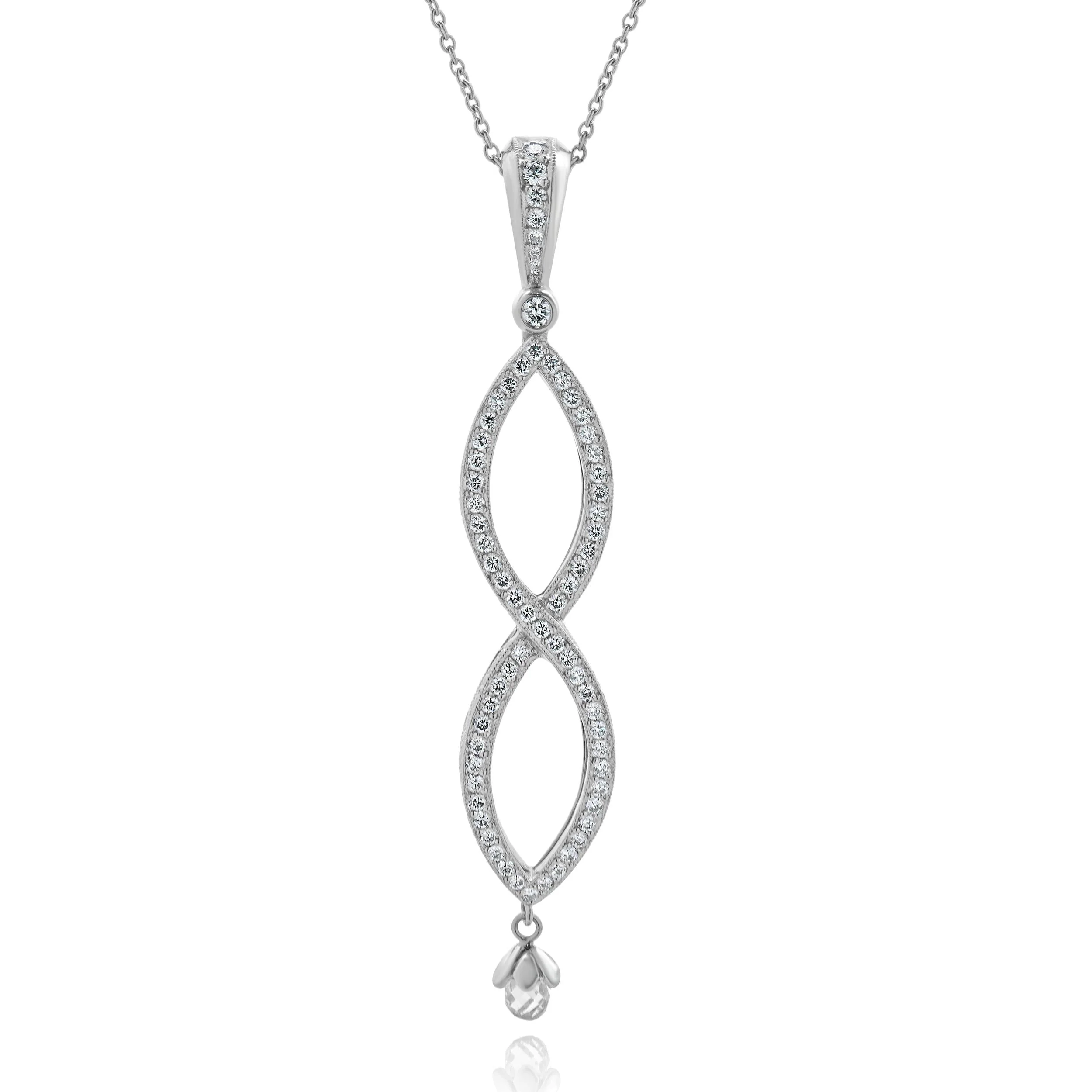 Michael Beaudry Platinum Diamond Infinity Crossover Necklace - Image 2