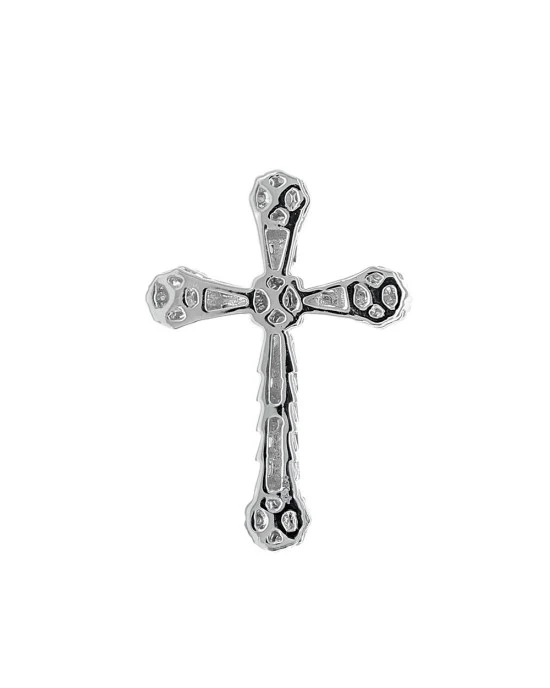 Mixed Cut Diamond Cross Pendant in White Gold - Image 2