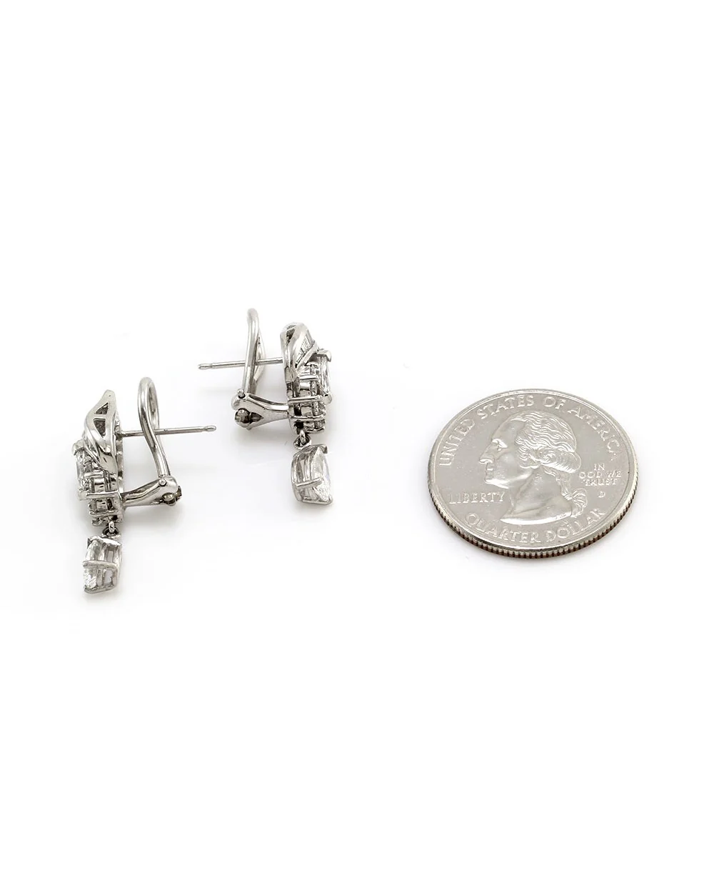 Mixed Cut Diamond Drop Earrings - Image 2