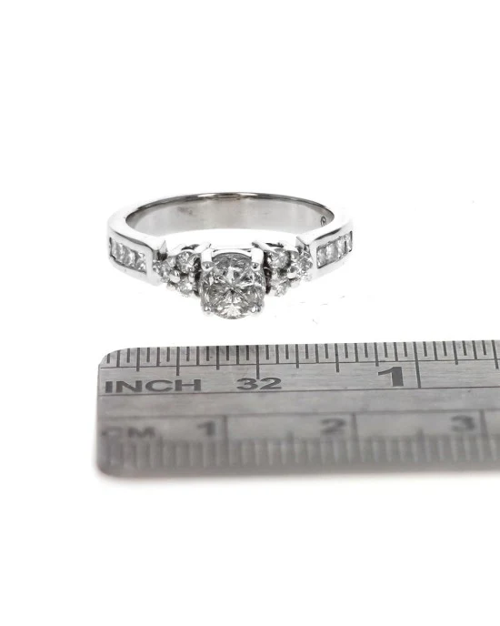 Mixed Cut Diamond Engagement Ring in White Gold - Image 3