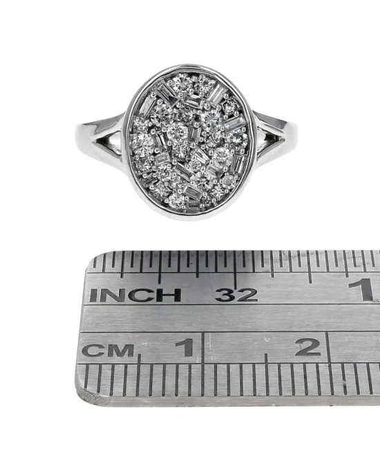 Mixed Cut Diamond Oval Top Ring - Image 3