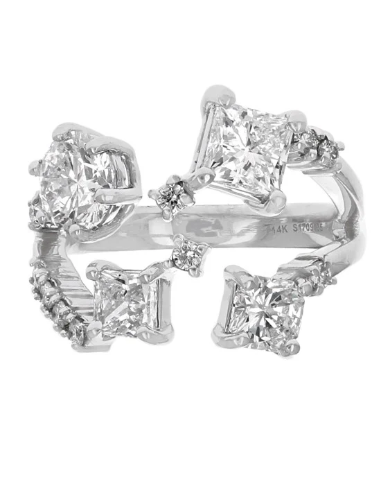 Multi-Shaped Diamond Ring in 14KW - Image 2