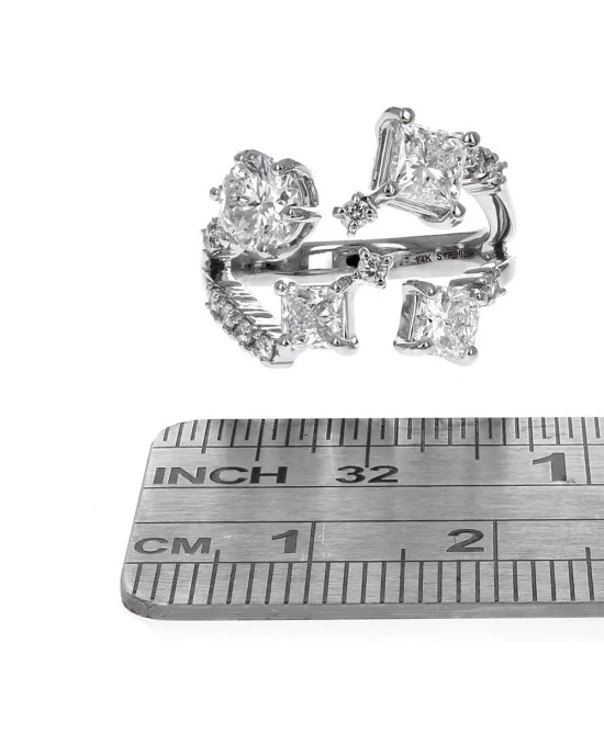 Multi-Shaped Diamond Ring in 14KW - Image 3