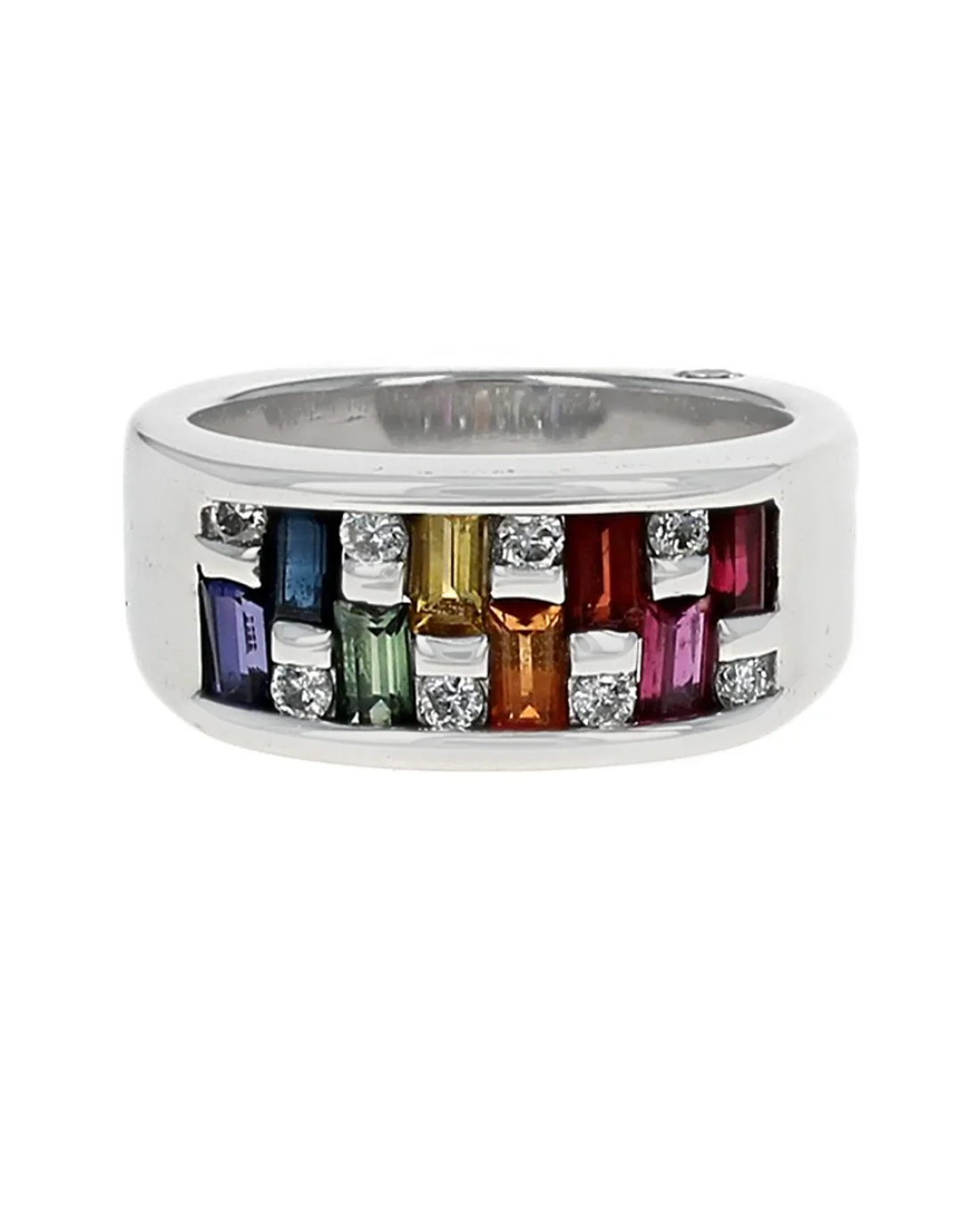 Multicolor Sapphire, Ruby and Diamond Band - Image 2