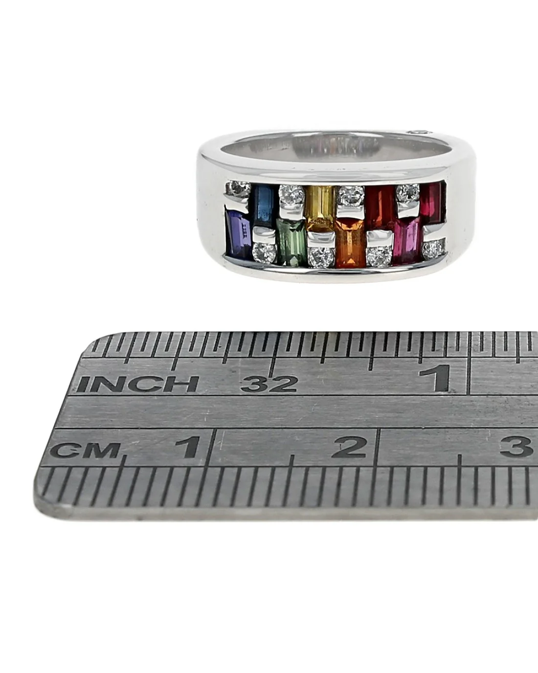 Multicolor Sapphire, Ruby and Diamond Band - Image 3