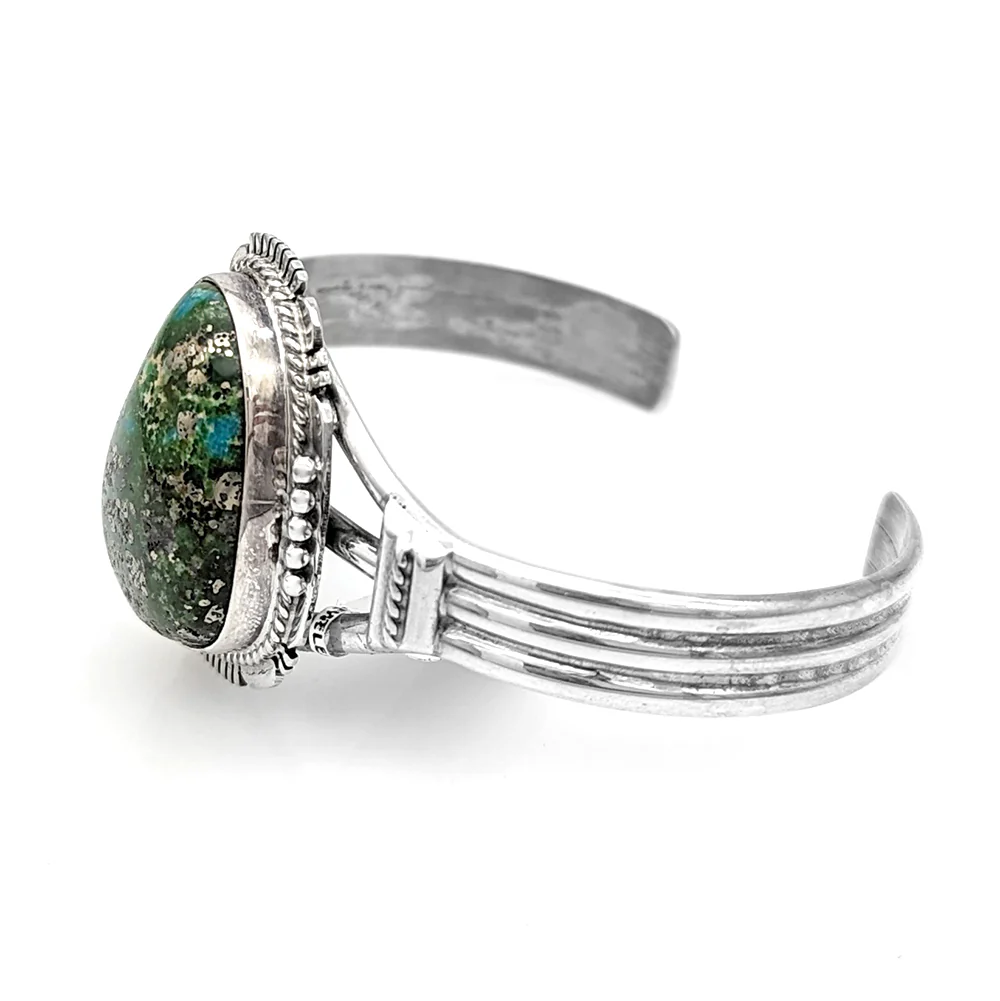 Navajo Artie John Nelson Sterling Silver & Turquoise Cuff Bracelet - Image 3