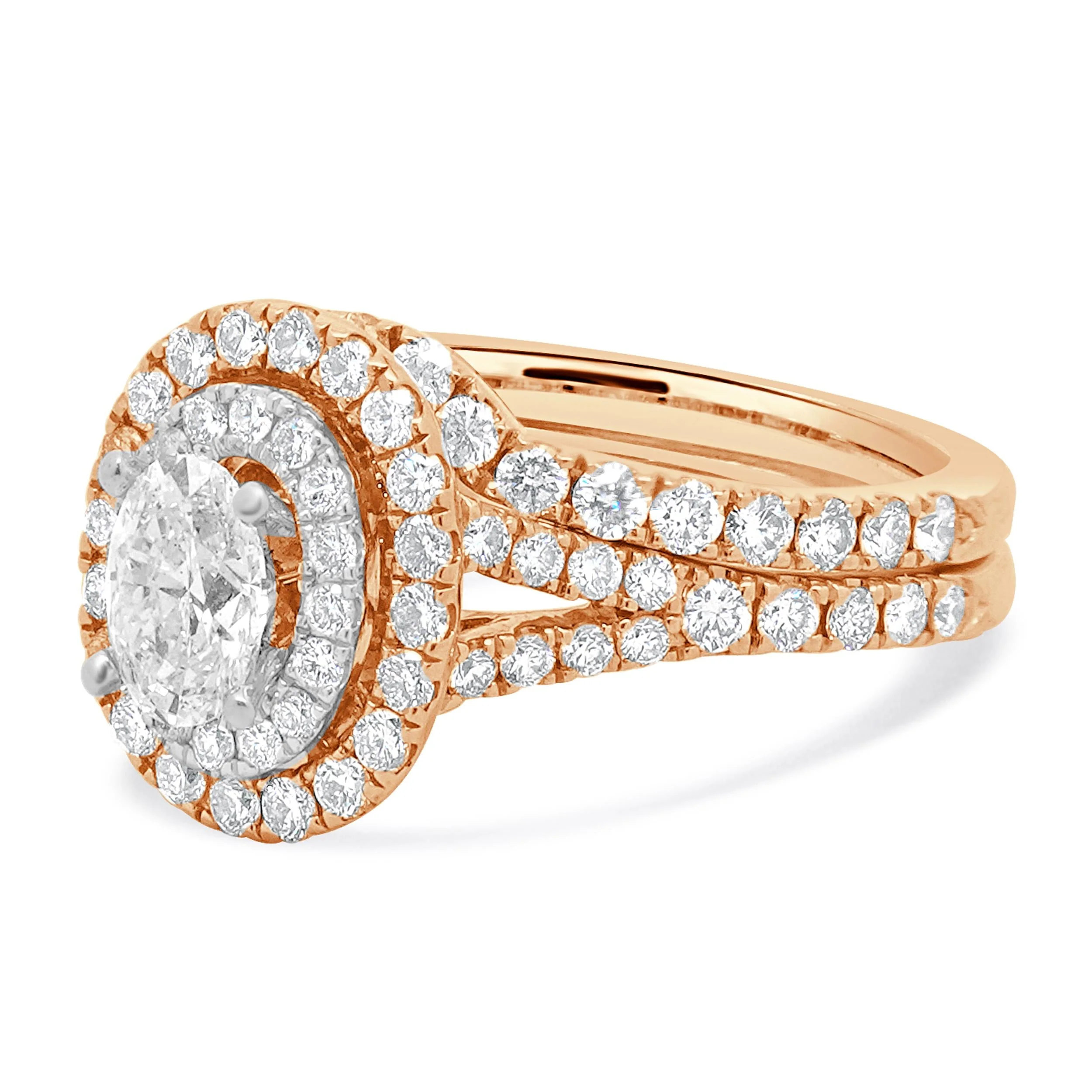 Neil Lane 14 Karat Rose Gold Oval Cut Diamond Engagement Ring - Image 2