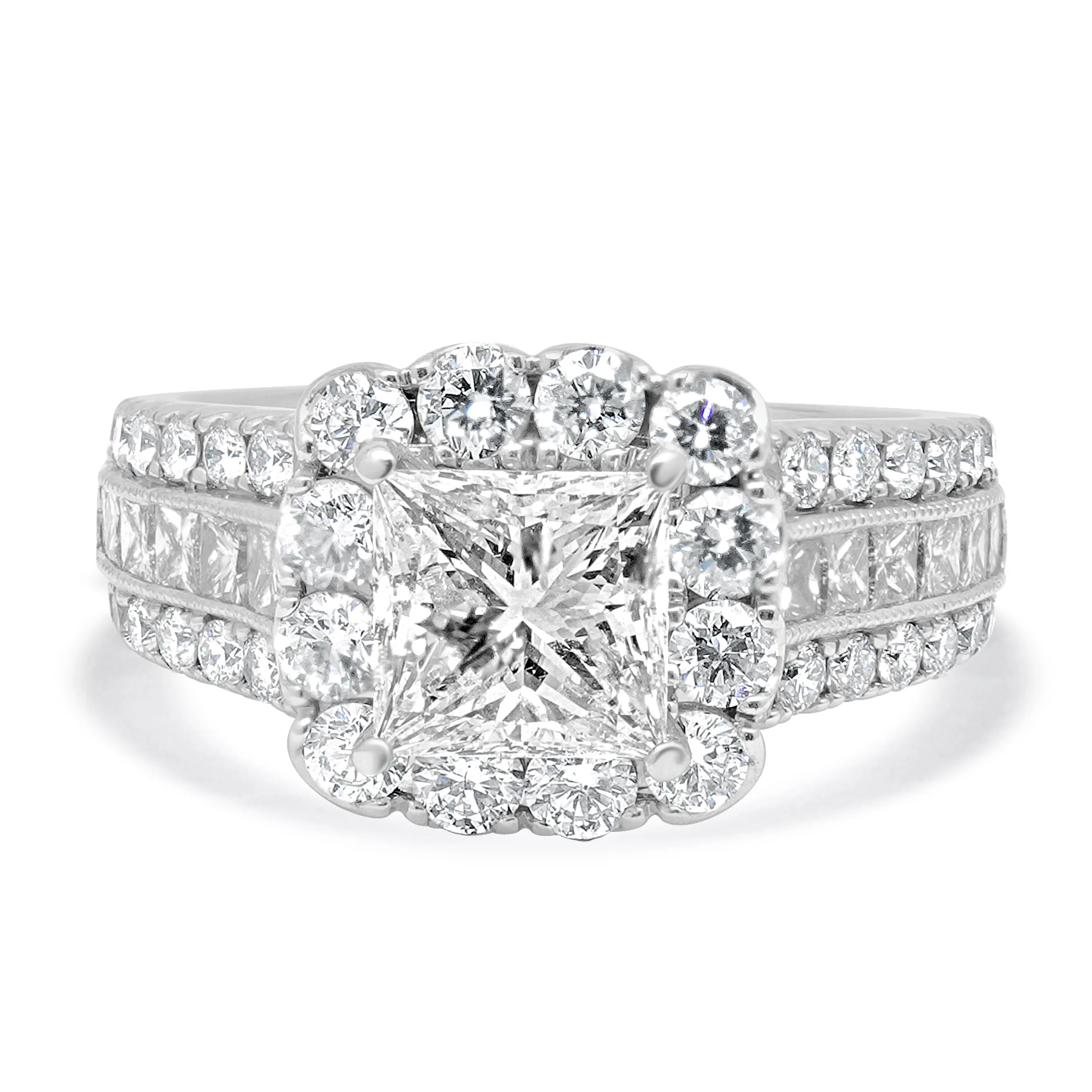 Neil Lane 14 Karat White Gold Princess Cut Diamond Engagement Ring