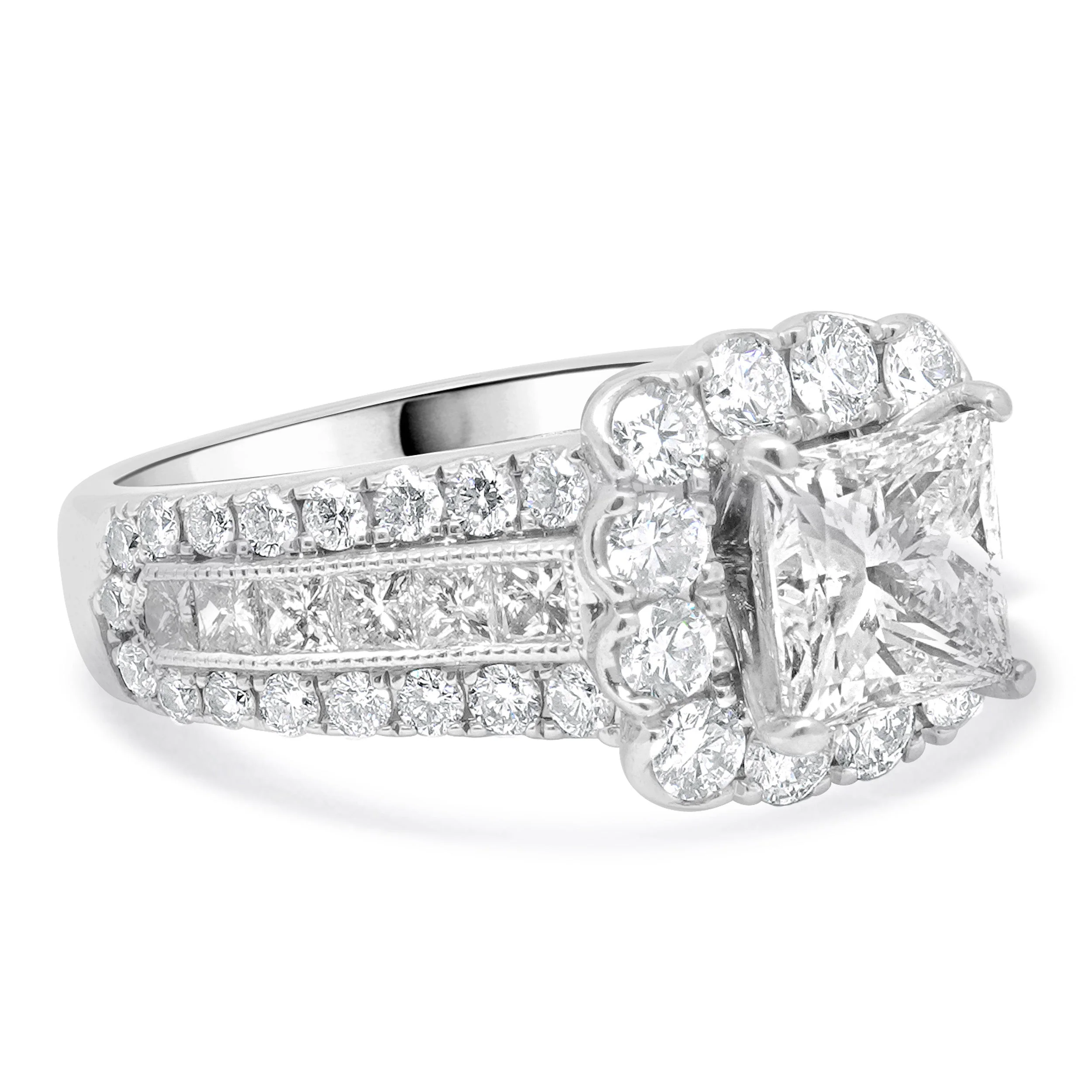 Neil Lane 14 Karat White Gold Princess Cut Diamond Engagement Ring - Image 4