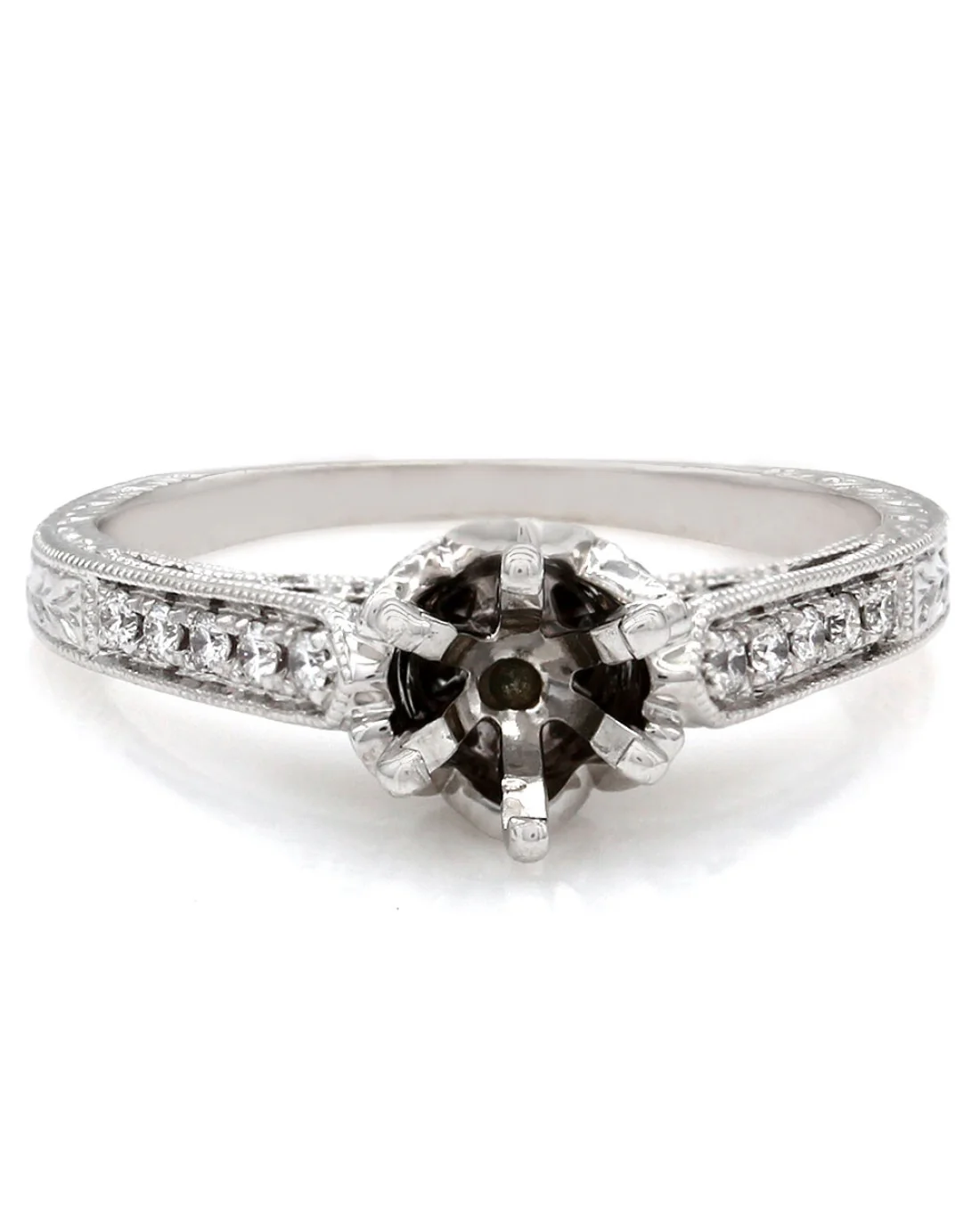 Ornate Pave Diamond Mounting in Gold - Image 2