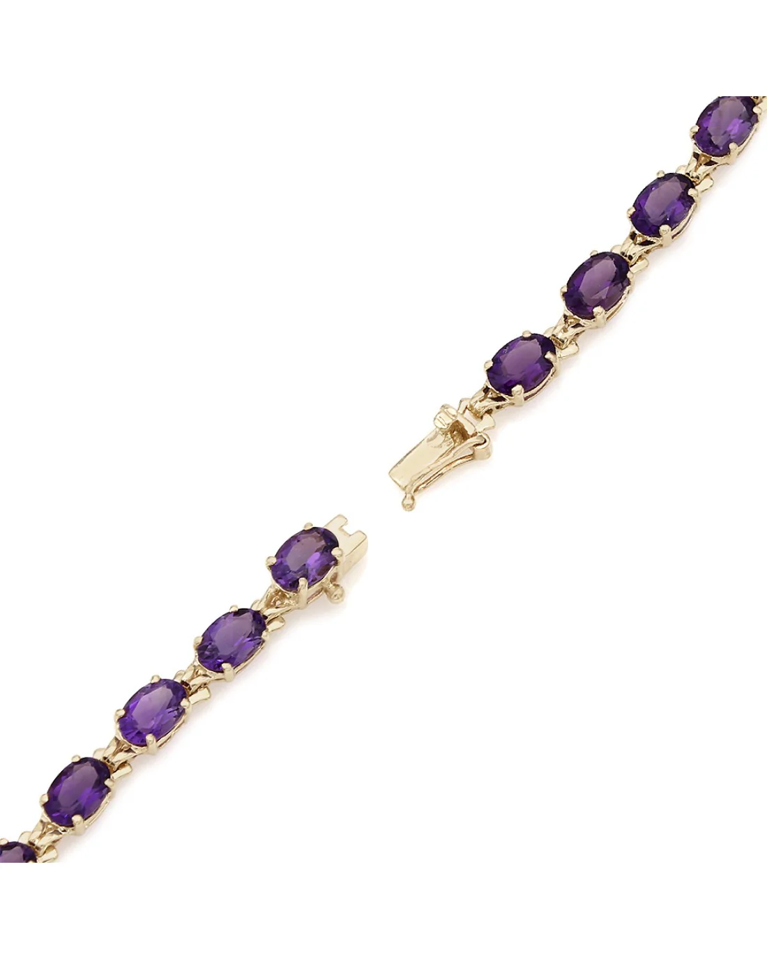 Oval Amethyst Inline Bracelet in Gold - Image 2