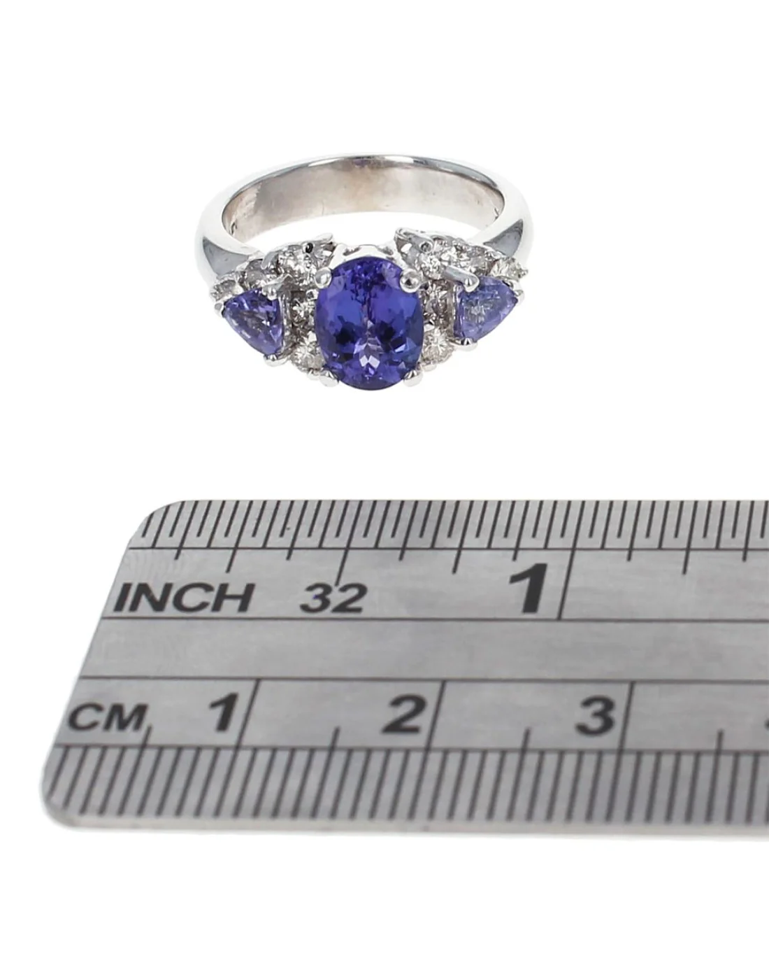 Oval and Trilliant Tanzanite and Diamond Ring - Image 3