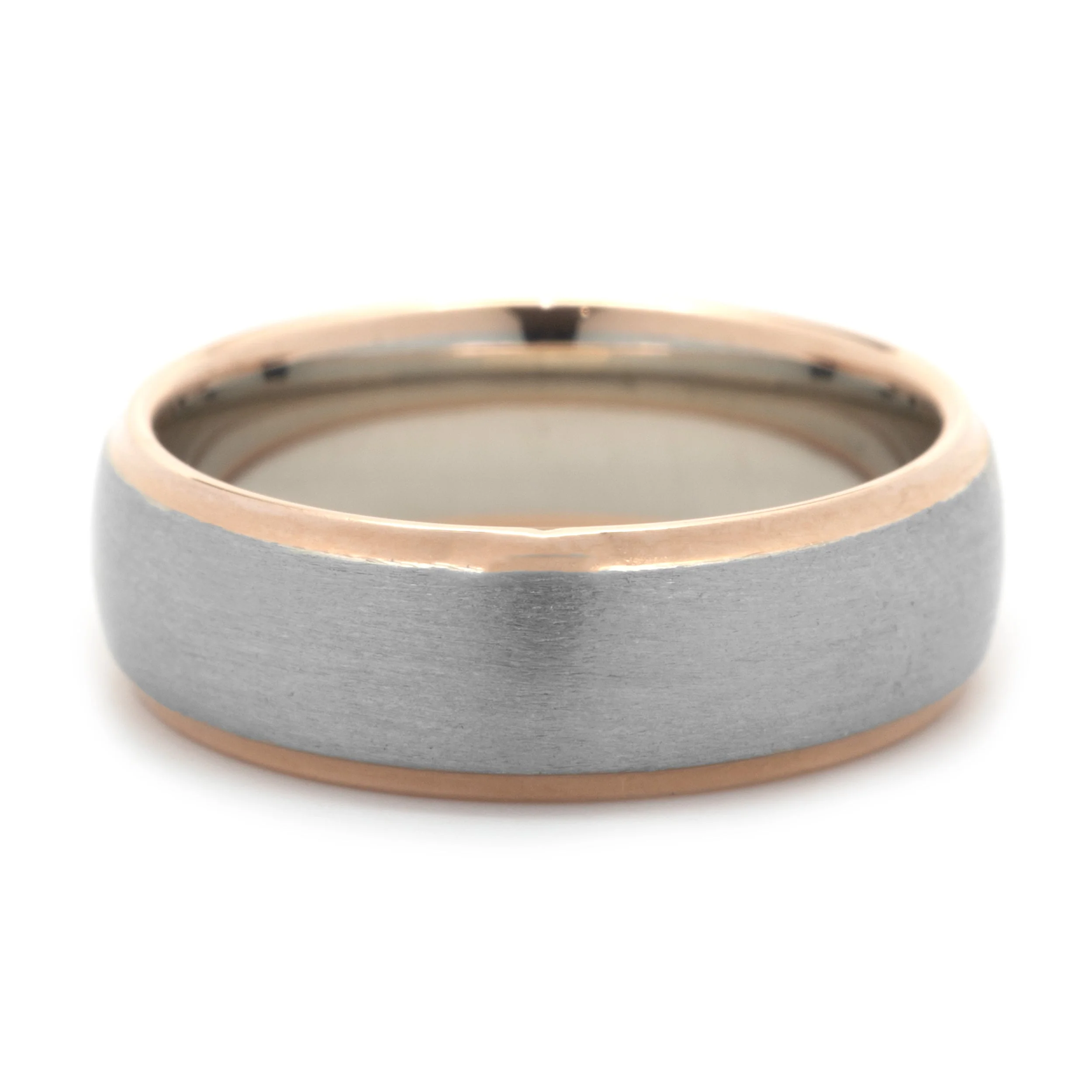 Palladium and 18 Karat White and Rose Gold 6MM Band