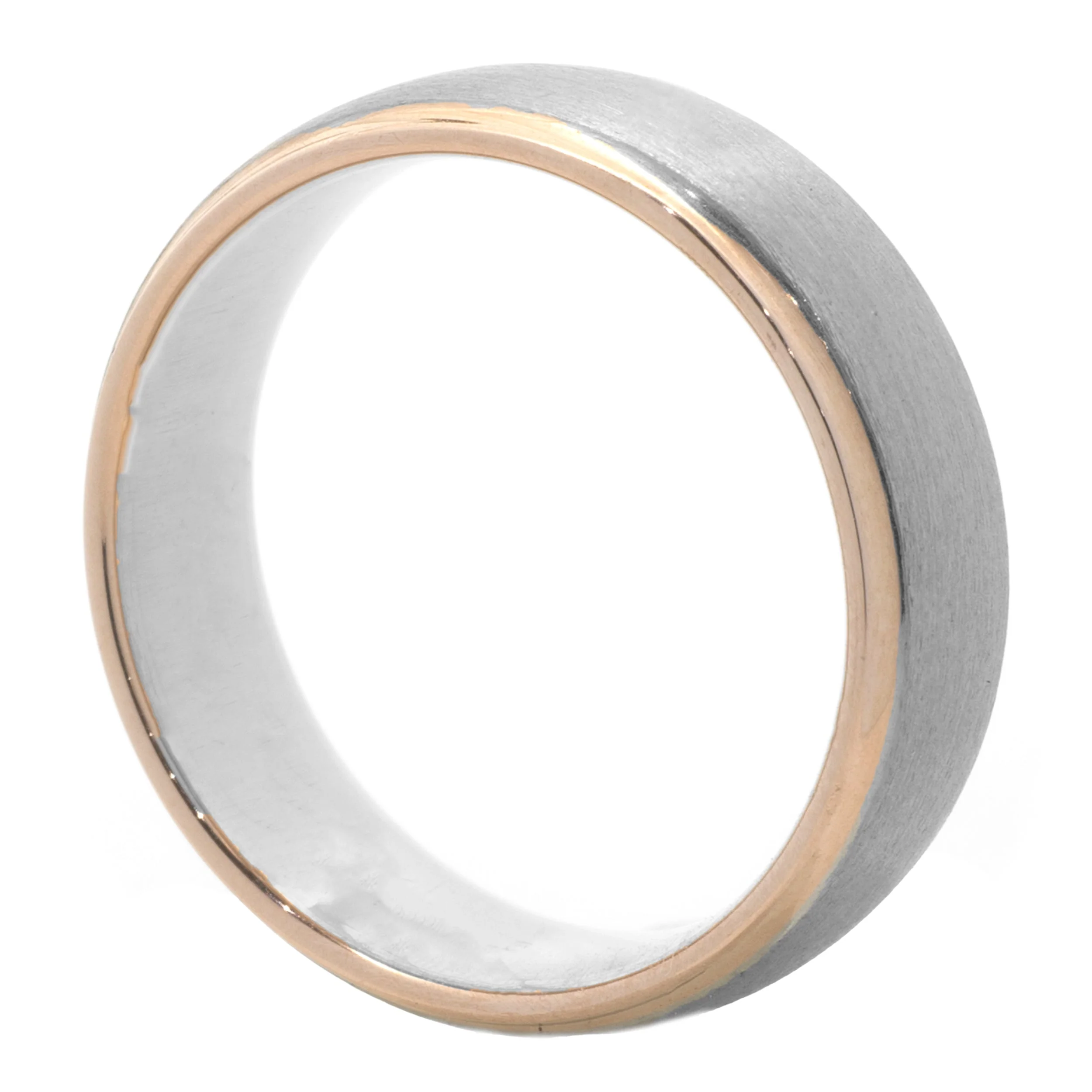 Palladium and 18 Karat White and Rose Gold 6MM Band - Image 3