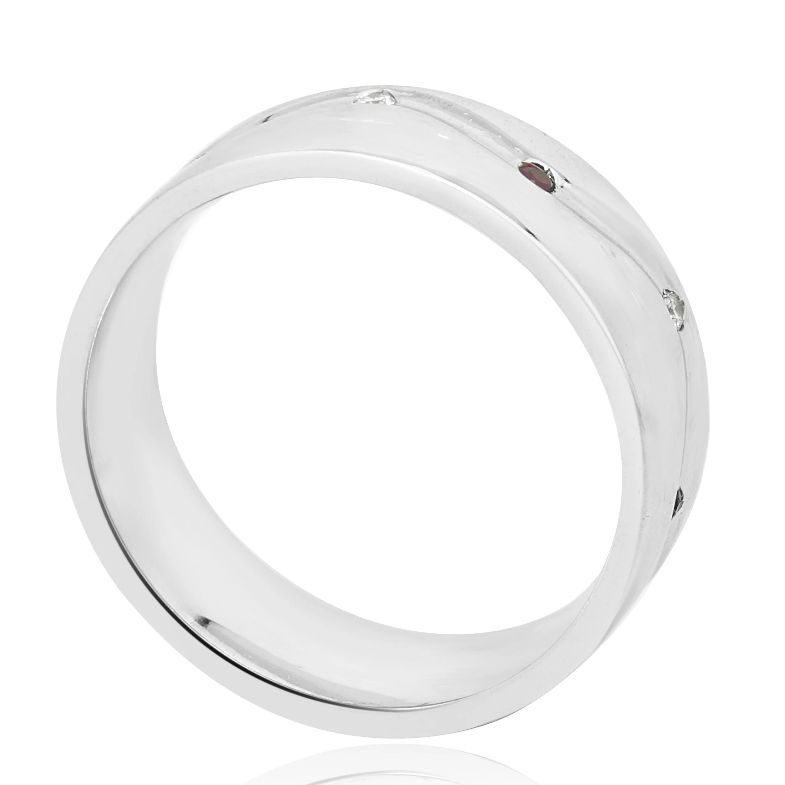 Palladium Ruby and Diamond Wedding Band - Image 4