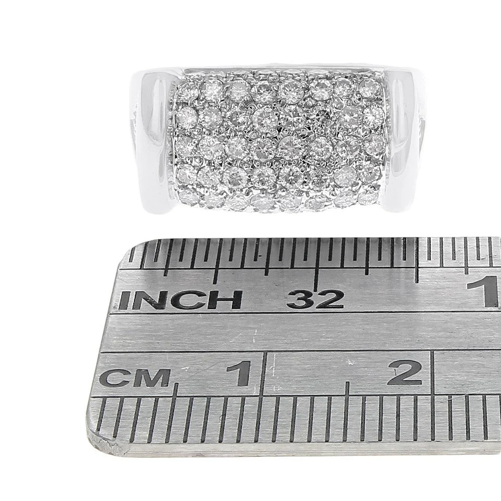14K White Gold Pave Diamond Dome Style Ring - Image 3
