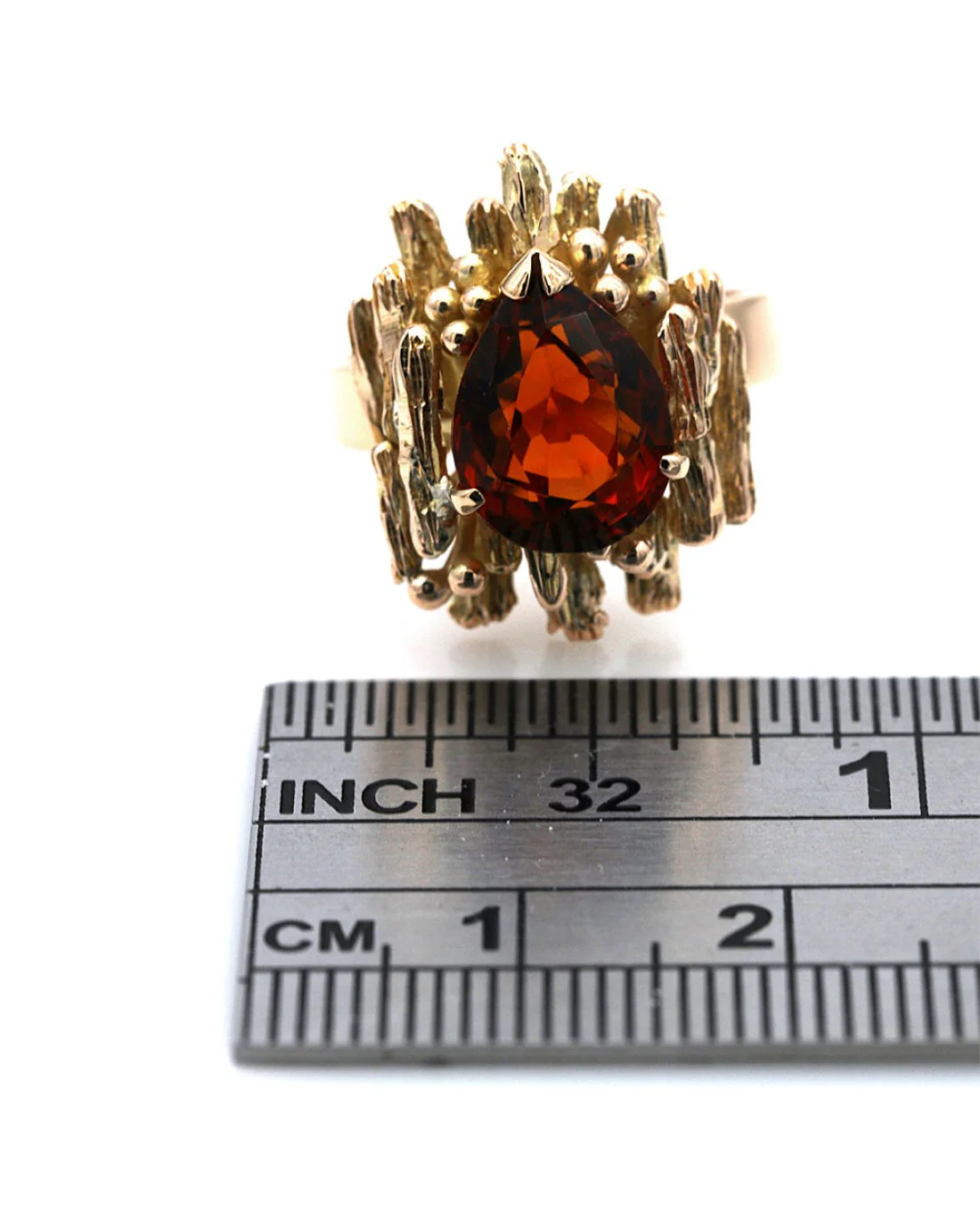 Pear Shaped Madeira Citrine Ring - Image 3