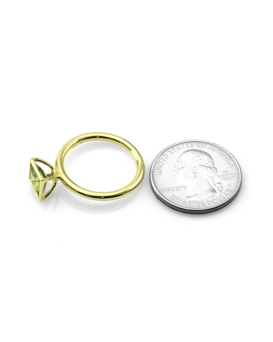 Peridot Solitaire Stackable Ring in Gold - Image 6