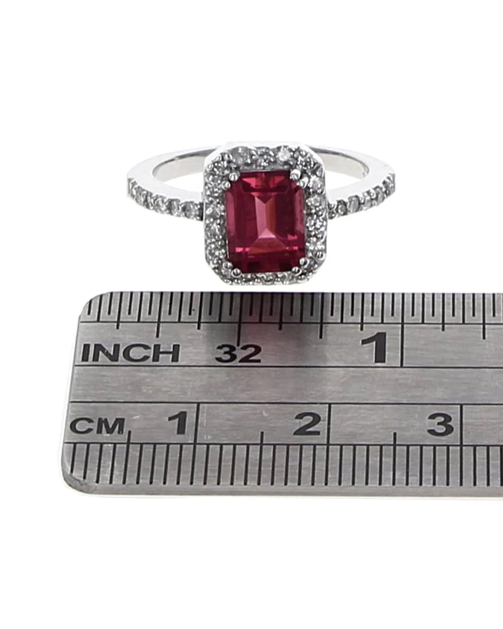 Pink Tourmaline and Diamond Halo Ring - Image 3