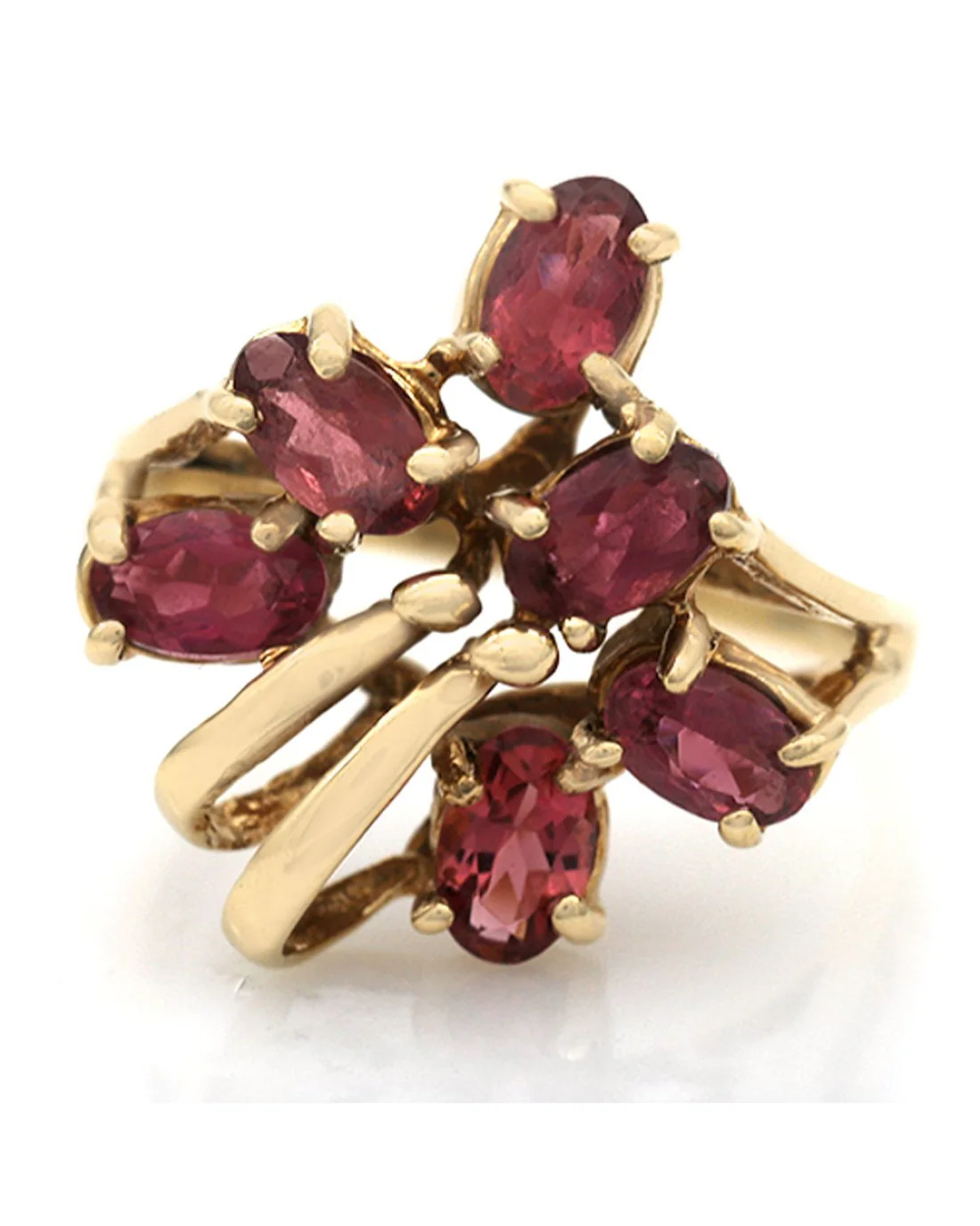 Pink Tourmaline Antique Fashion Ring in Yellow Gold - Image 2