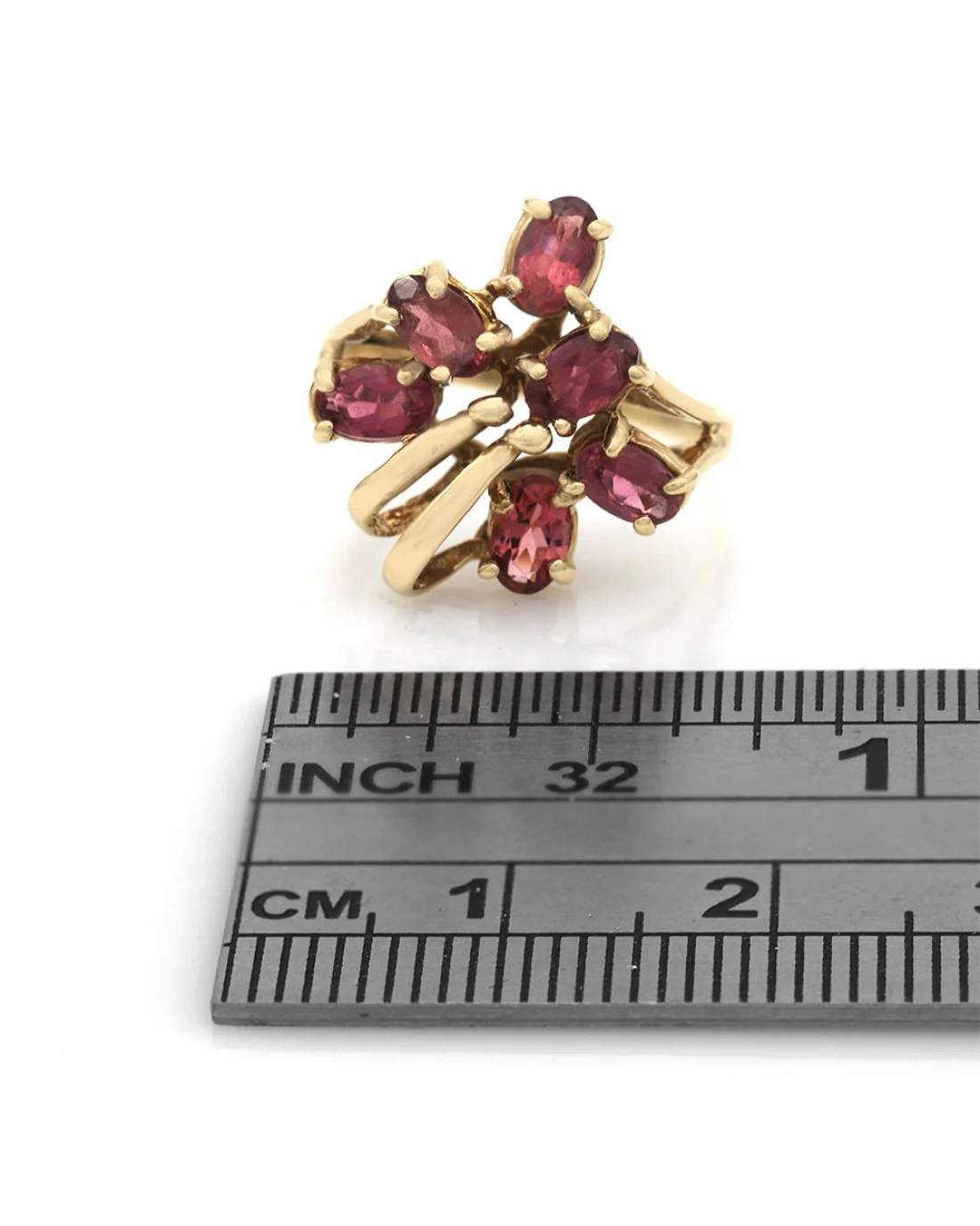 Pink Tourmaline Antique Fashion Ring in Yellow Gold - Image 3