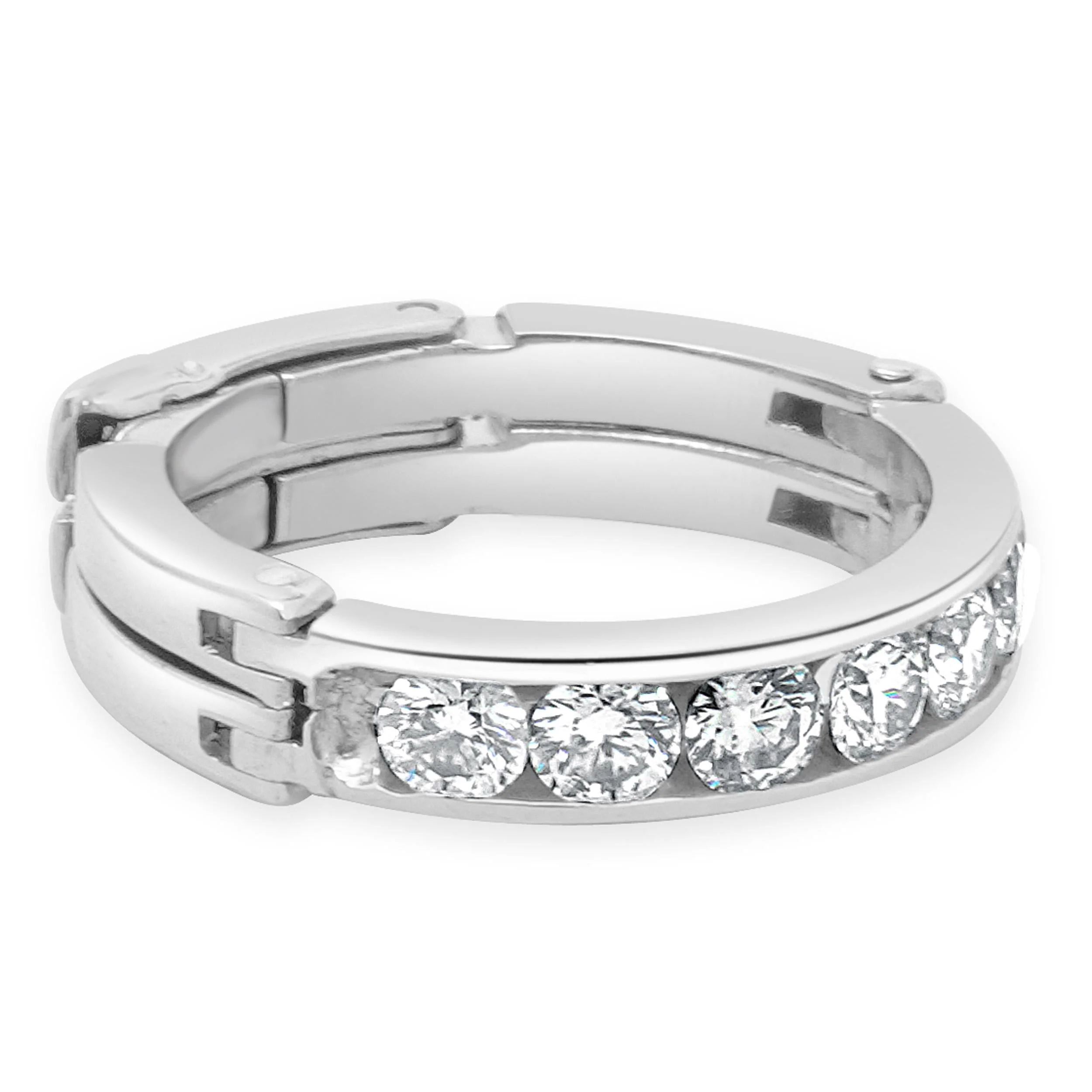 Platinum Channel Set Diamond Band with Arthritic Shank - Image 3