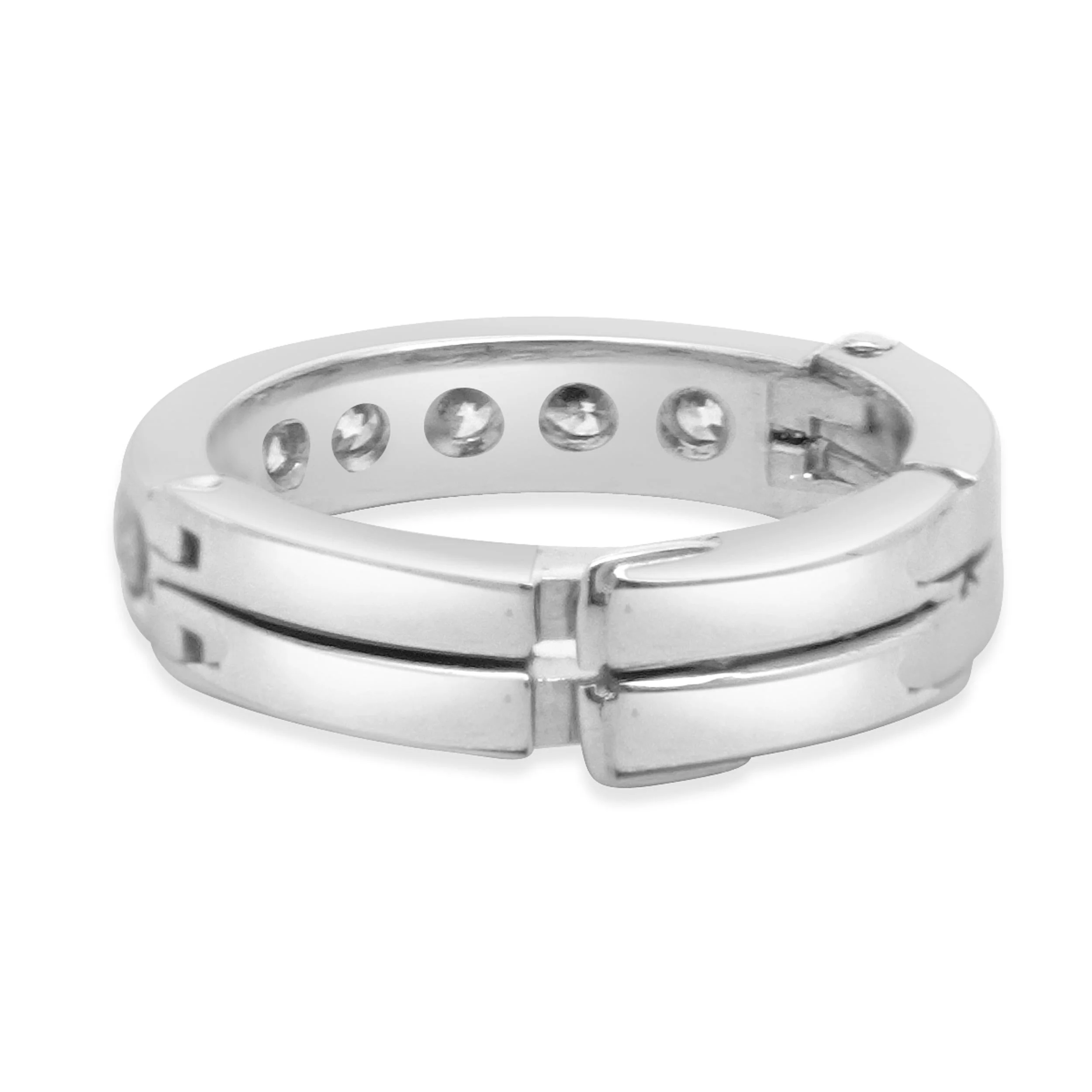Platinum Channel Set Diamond Band with Arthritic Shank - Image 4