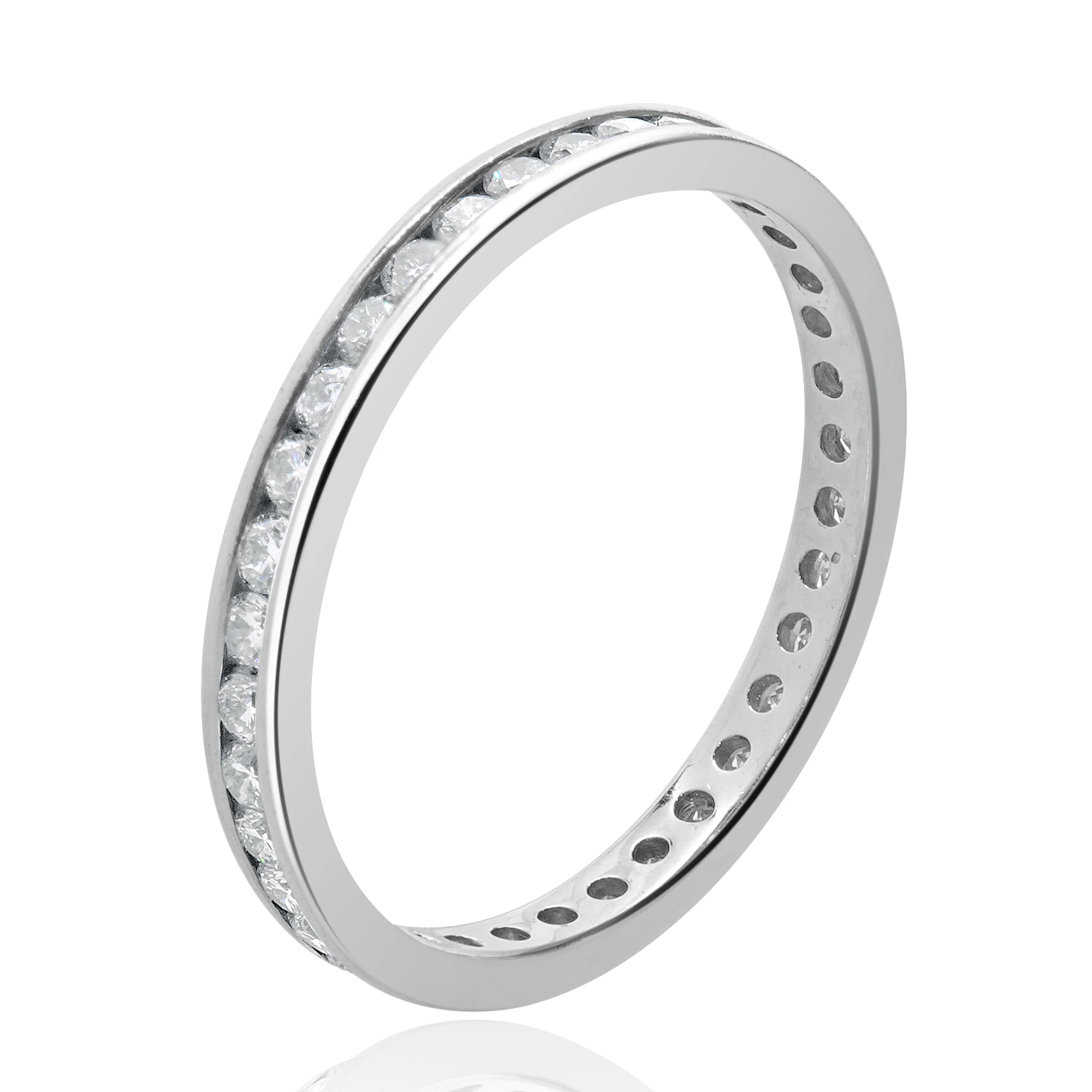 Platinum Channel Set  Diamond Eternity Band - Image 2