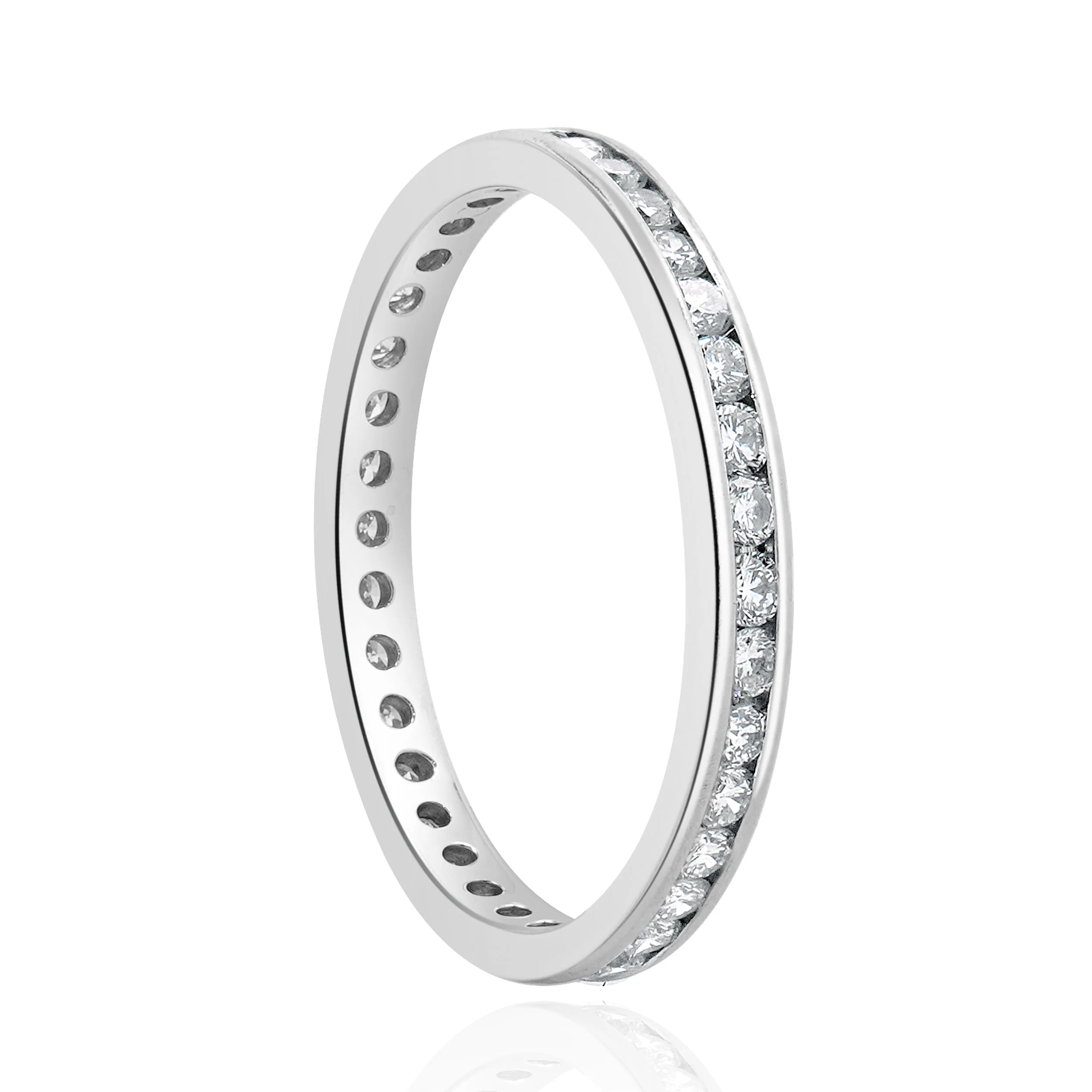 Platinum Channel Set  Diamond Eternity Band - Image 3