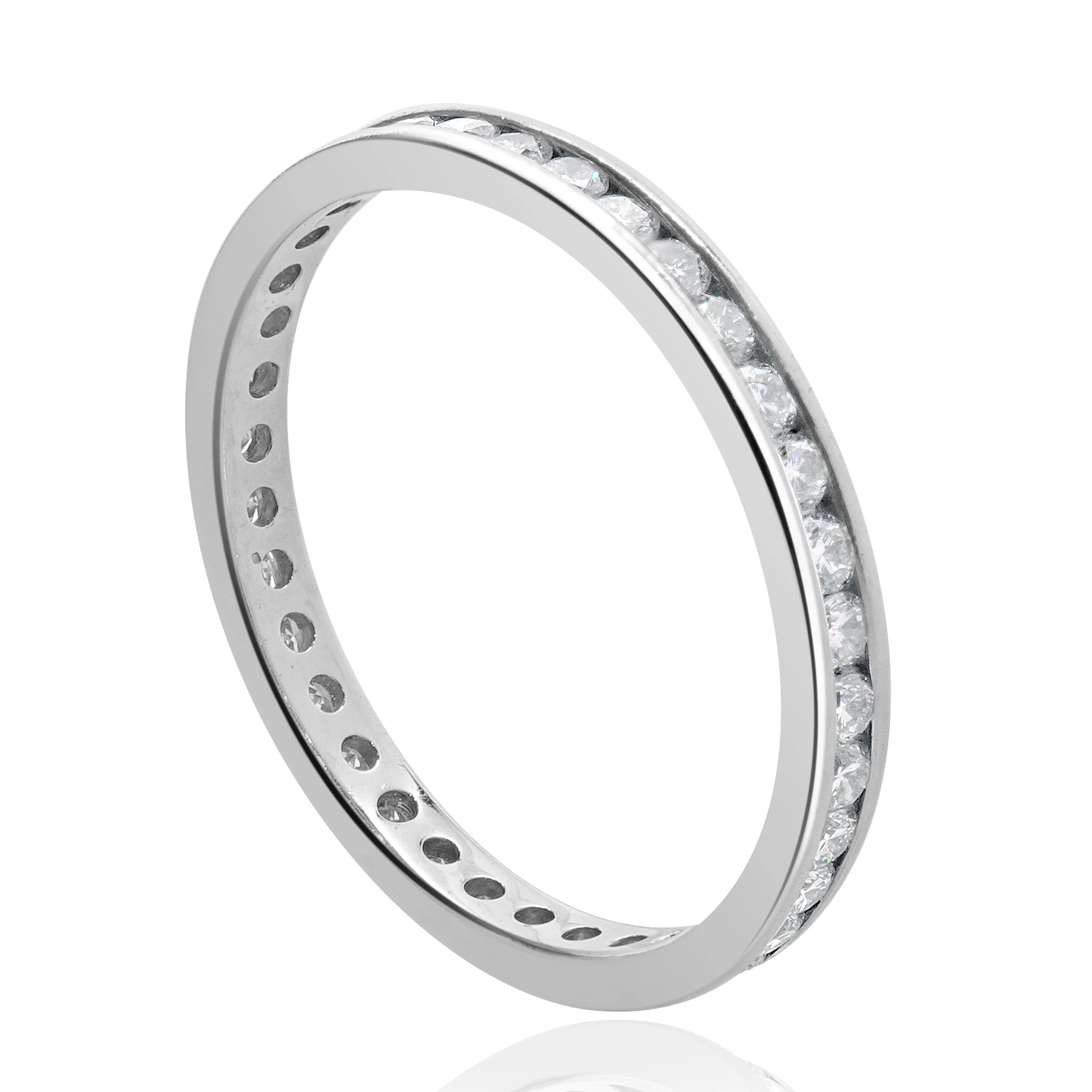 Platinum Channel Set  Diamond Eternity Band - Image 4