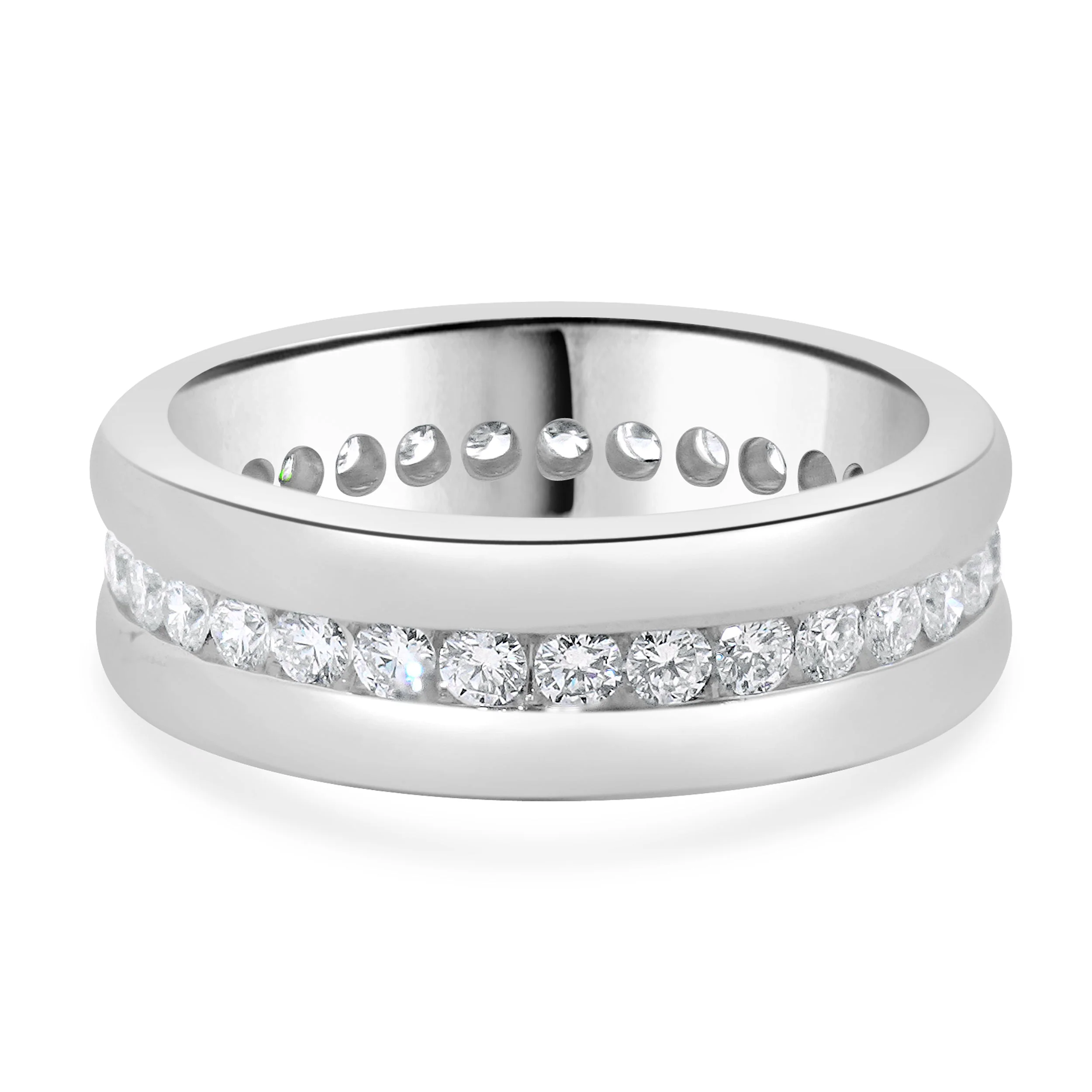Platinum Channel Set Diamond Eternity Band