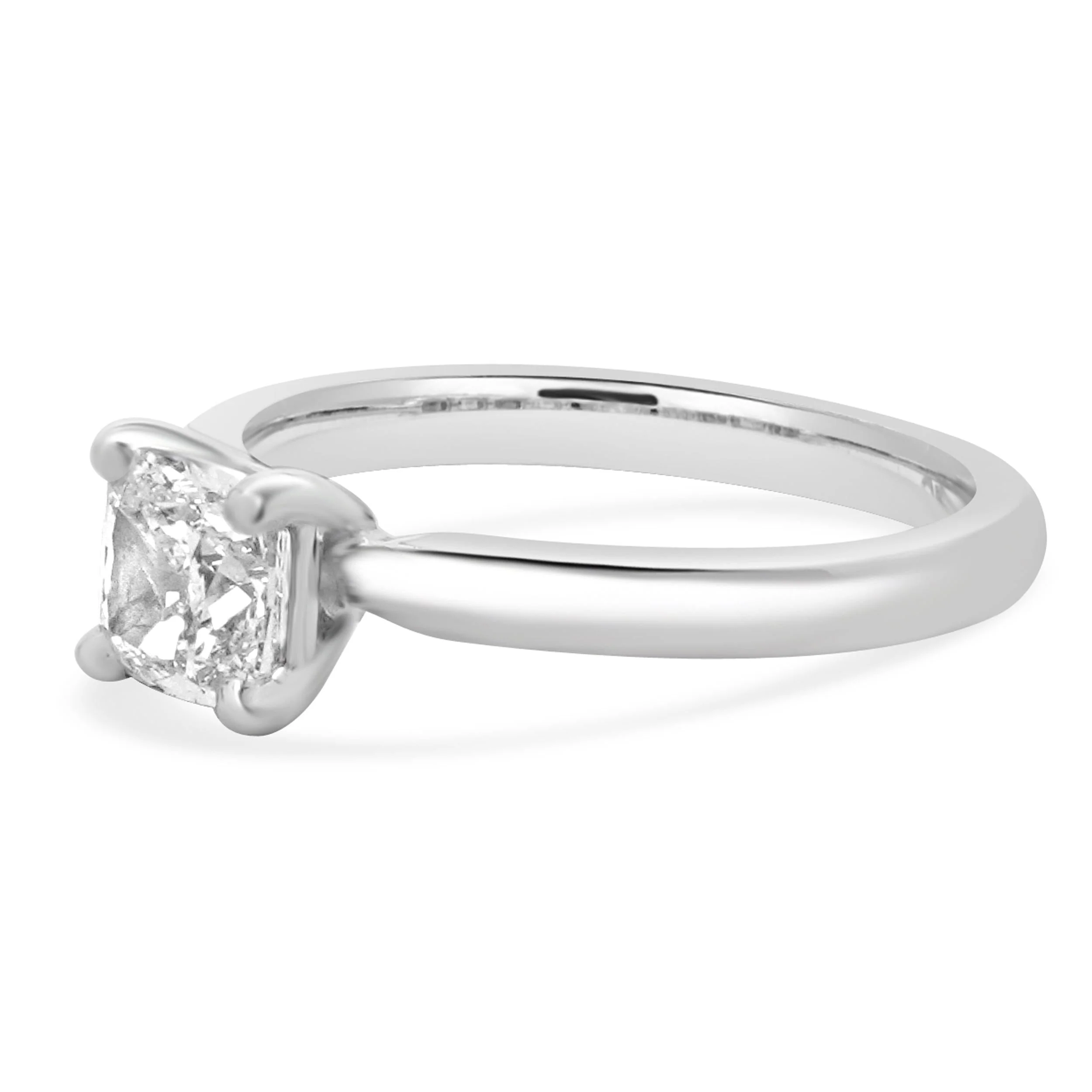 Platinum Cushion Cut Diamond Engagement Ring - Image 2