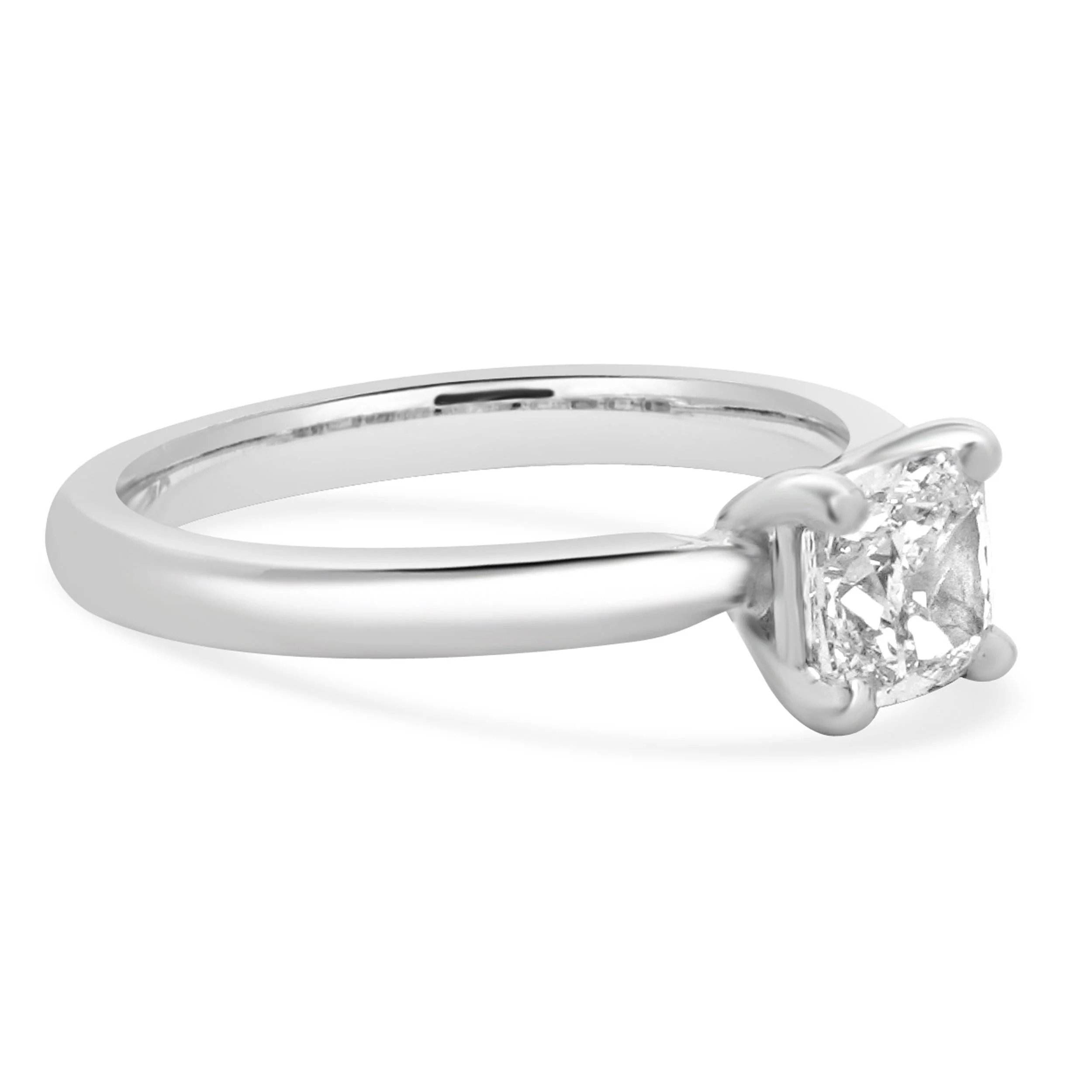 Platinum Cushion Cut Diamond Engagement Ring - Image 3