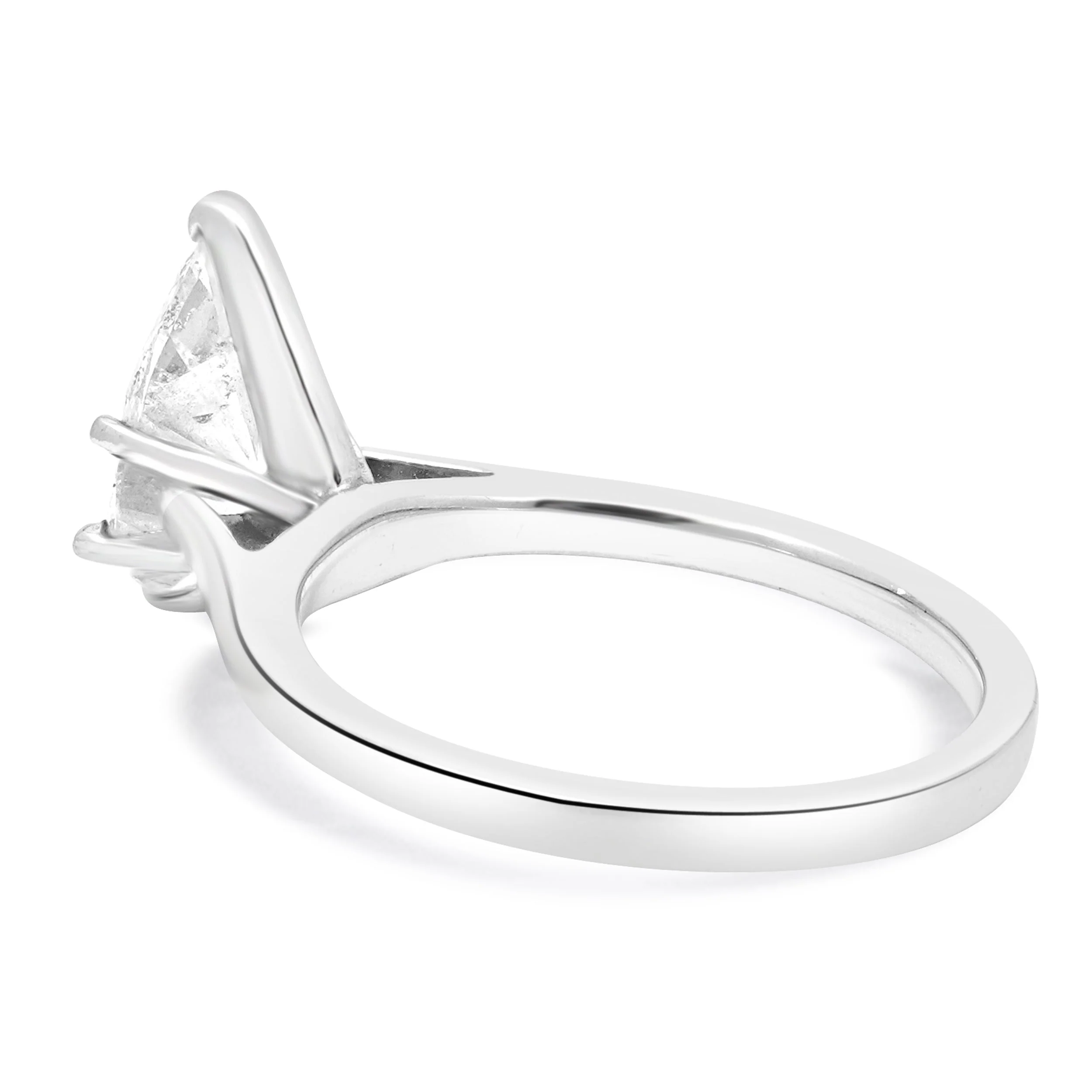 Platinum Diamond Pear Solitaire Engagement Ring - Image 3