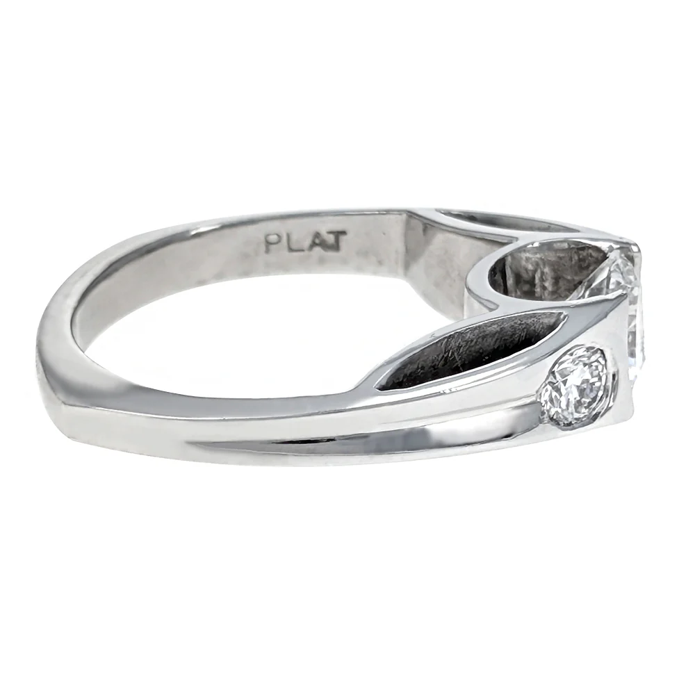 Platinum GIA Certified Round Brilliant Cut Diamond Euro Shank Engagement Ring - Image 3