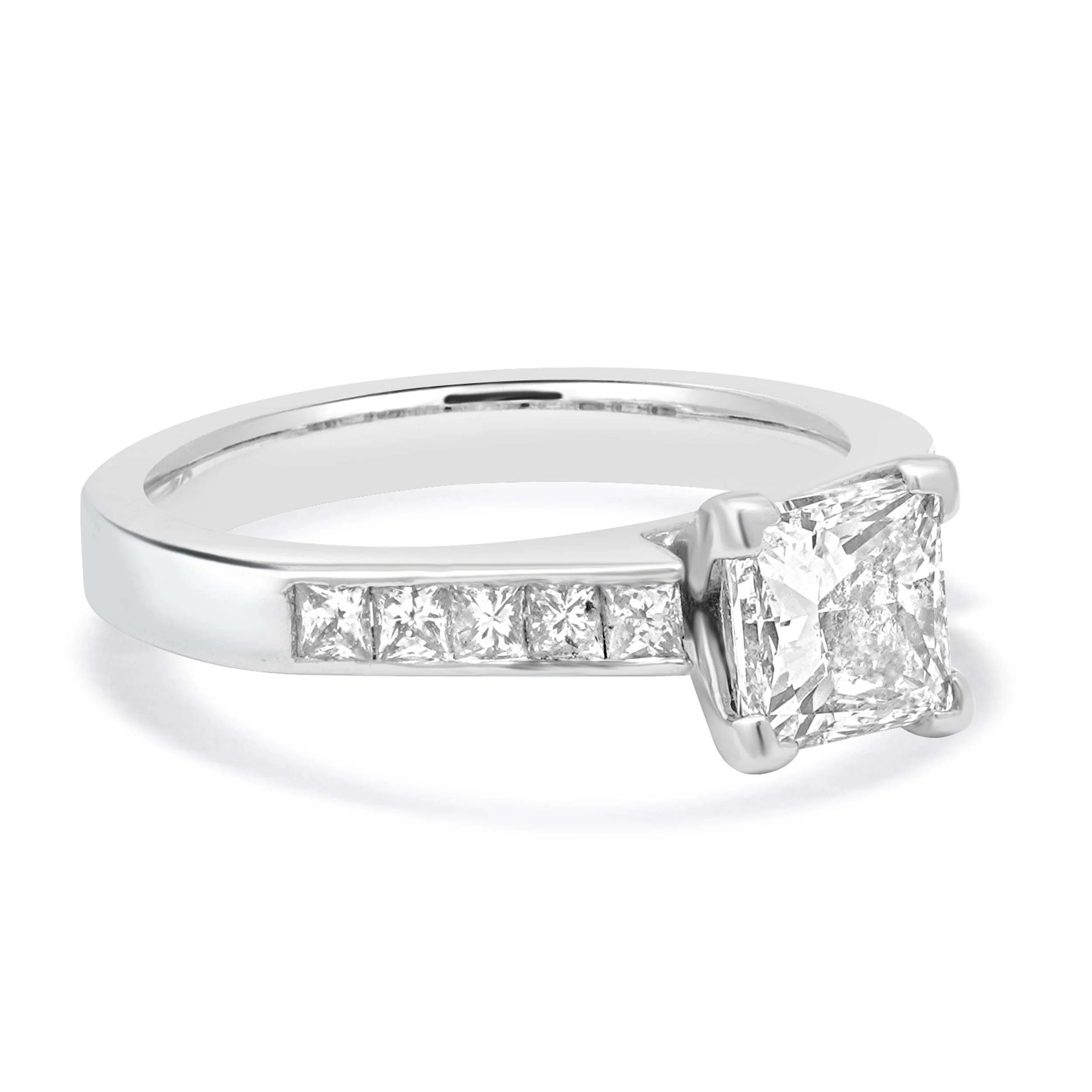 Platinum Princess Cut Diamond Engagement Ring - Image 4