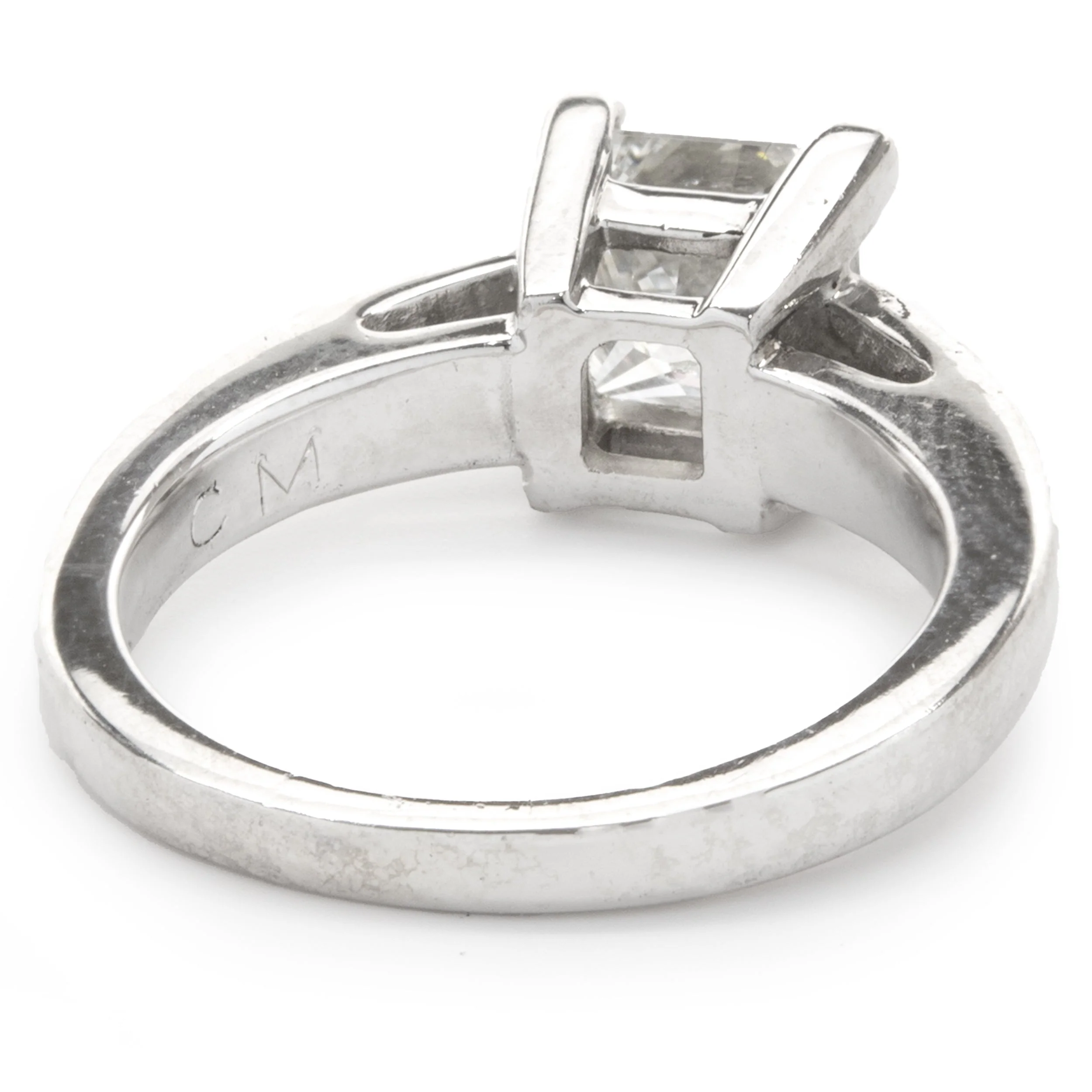 Platinum Princess Cut Solitaire Engagement Ring - Image 3